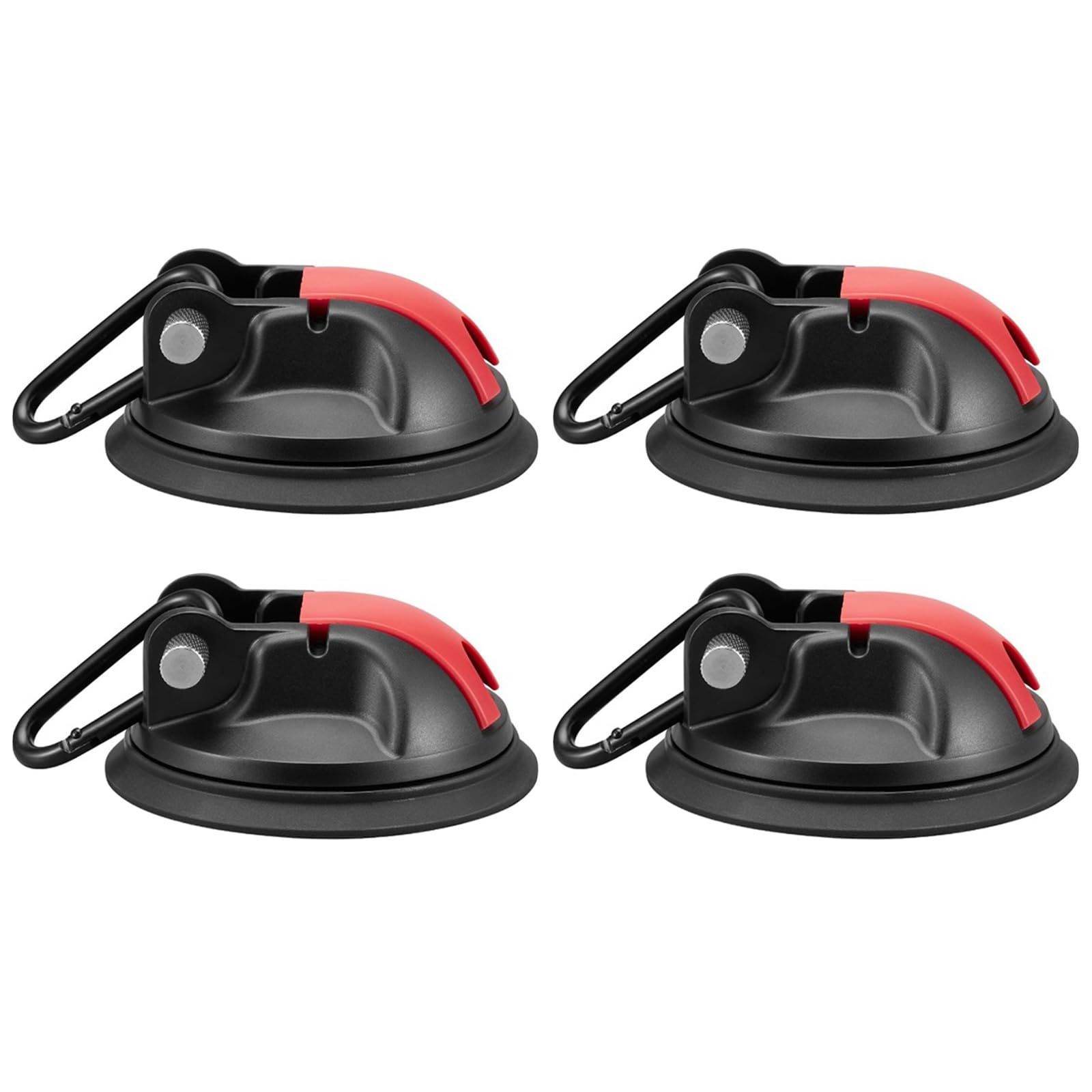 Pffiocix 4 Pack Vacuum Suction Cup Hook Set Strong Adhesive Door Wall Hanger Hook Durable Metal Suction Cup For Camping, Beach, Fishing Scenarios