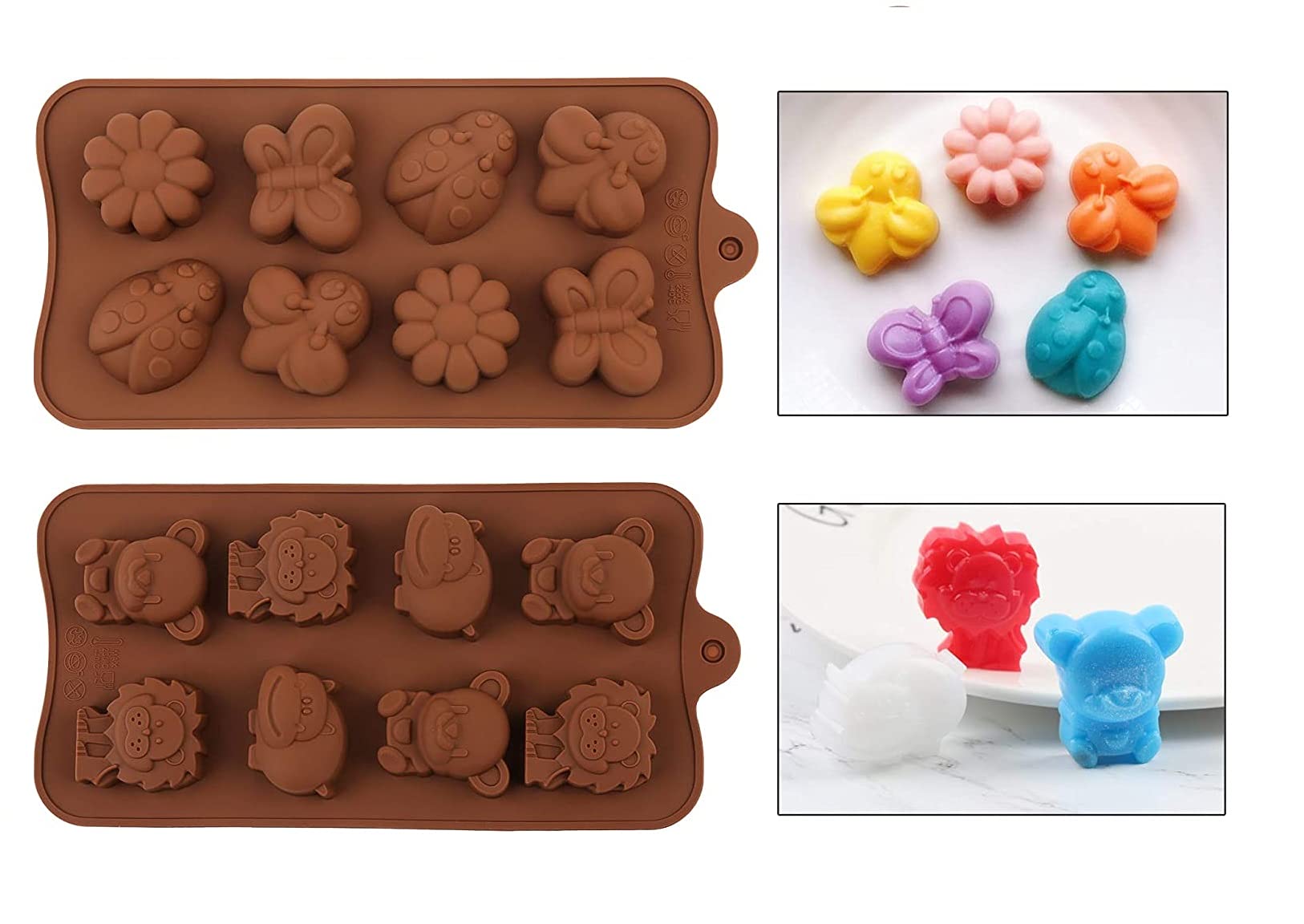 Cute Lion Chocolate Molds - 8 Cavity Silicone -10
