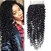 Amella Hair Brazilian Virgin Kinky Curly Hair 4x4 Swiss Lace Closure Free Part 8A 100% Unprocessed Brazilian Curly Hair Closure Natural Black Color (12inch lace closure)