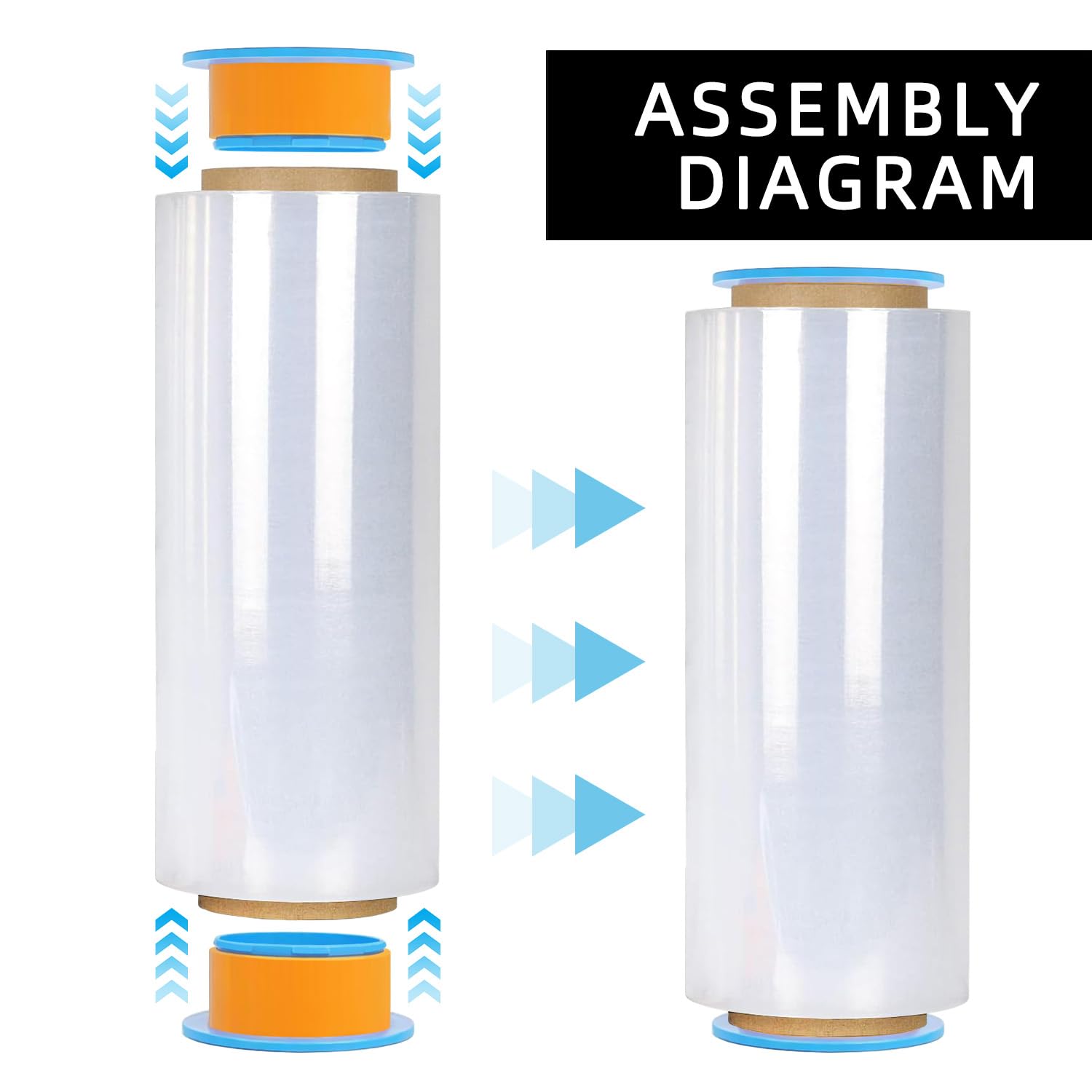 ROSEUP Envoltura elástica transparente de resistencia industrial, rollos de película elástica para embalaje de palés de embalaje en movimiento, calibre 80 de grosor, 12 pulgadas x 1000 pies, paquete