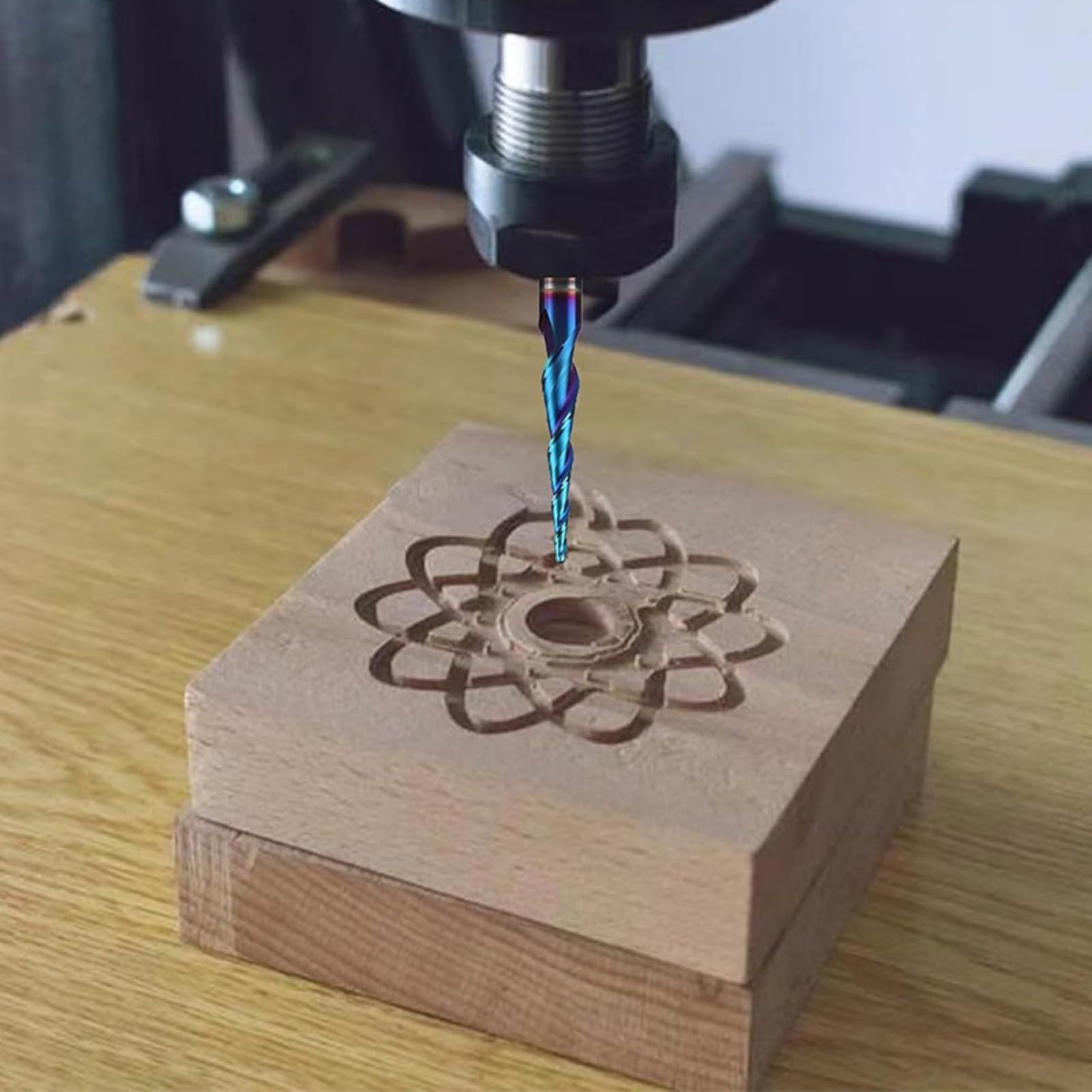 Broca de grabado de 2 filos, resistente al calor con baja resistencia al corte para tallar suave en madera dura, madera blanda y materiales compuestos, escultor industrial broca para carpintería