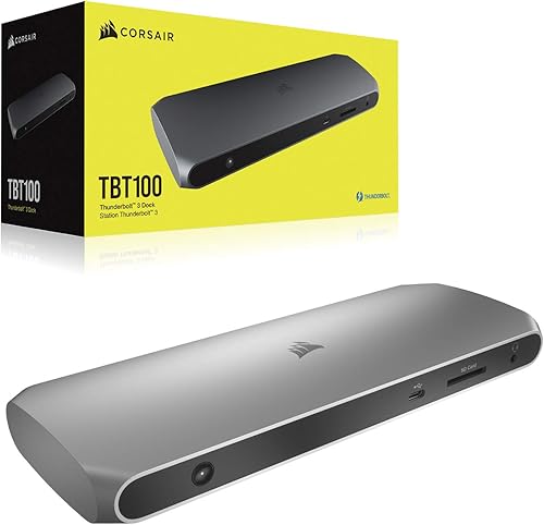 Miniatura 6 de Corsair Base TBT100 Thunderbolt 3 carga de 85 W, soporte dual 4k 60Hz, 2 HDMI, 40 Gbs, USB-C Gen 2 (15 W) x2, USB-A 3.1 (7.5 W) x2, Gigabit Ethernet