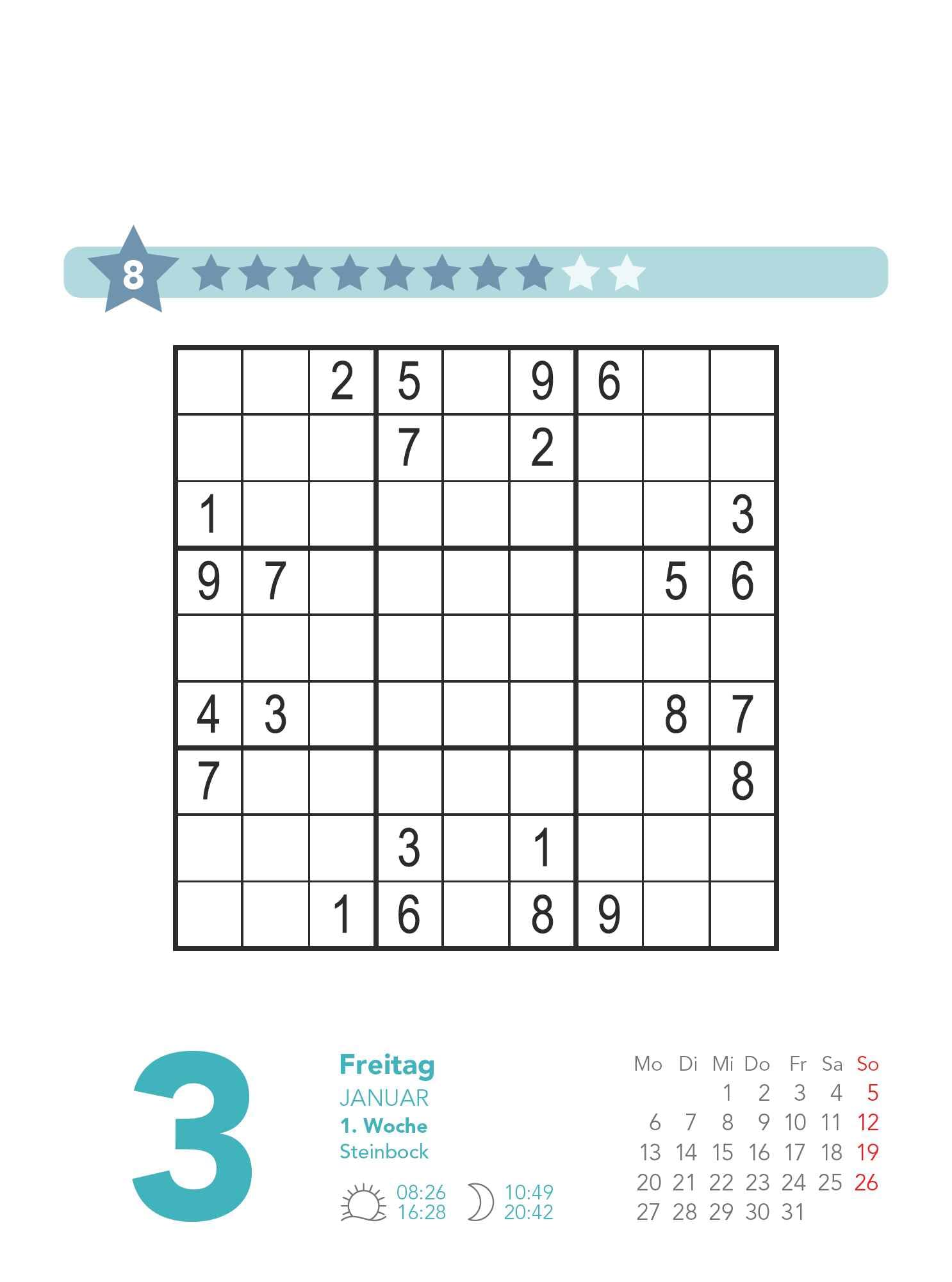 Stefan Heine Sudoku schwierig bis extrem 2025 - Tagesabreißkalender -11,8x15,9 - Rätselkalender - Sudokukalender