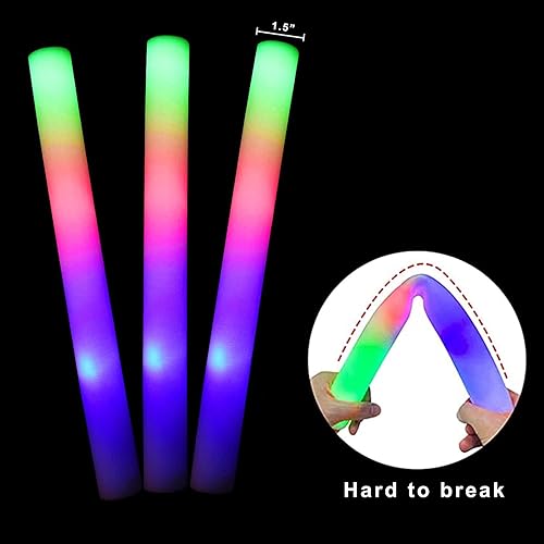 Miniatura 4 de EXCECAR Varillas de espuma brillante, 32 varillas de espuma LED con 3 modos de parpadeo colorido, que brilla en la oscuridad, suministros de fiesta