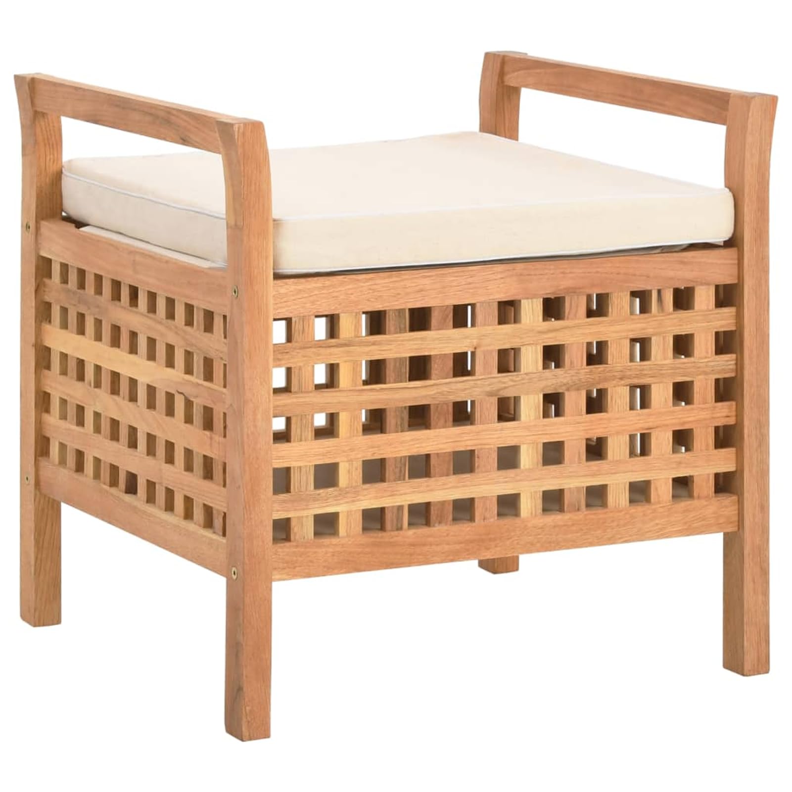 Fasba Banco de Almacenamiento de Madera con Cojín - Natural | para Pasillo, Dormitorio y Baño | Robusto y de Gran Capacidad