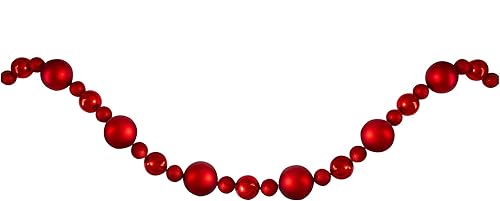 Guirnalda de Navidad artificial de bola inastillable roja de 6 pies, sin iluminación