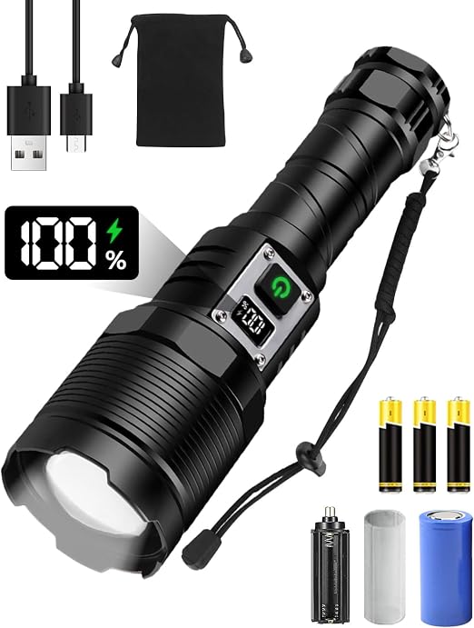 Maxesla Torches LED Super Bright Rechargeable 20000 lumens, XHP90 LED