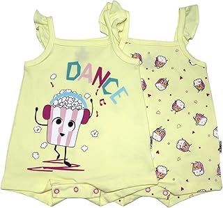 طقم سالوبيت بكباسين بدون أكمام للبنات مكون من قطعتين مطبوع عليه فشار للأطفال الرضع والأولاد الصغار من لومكس