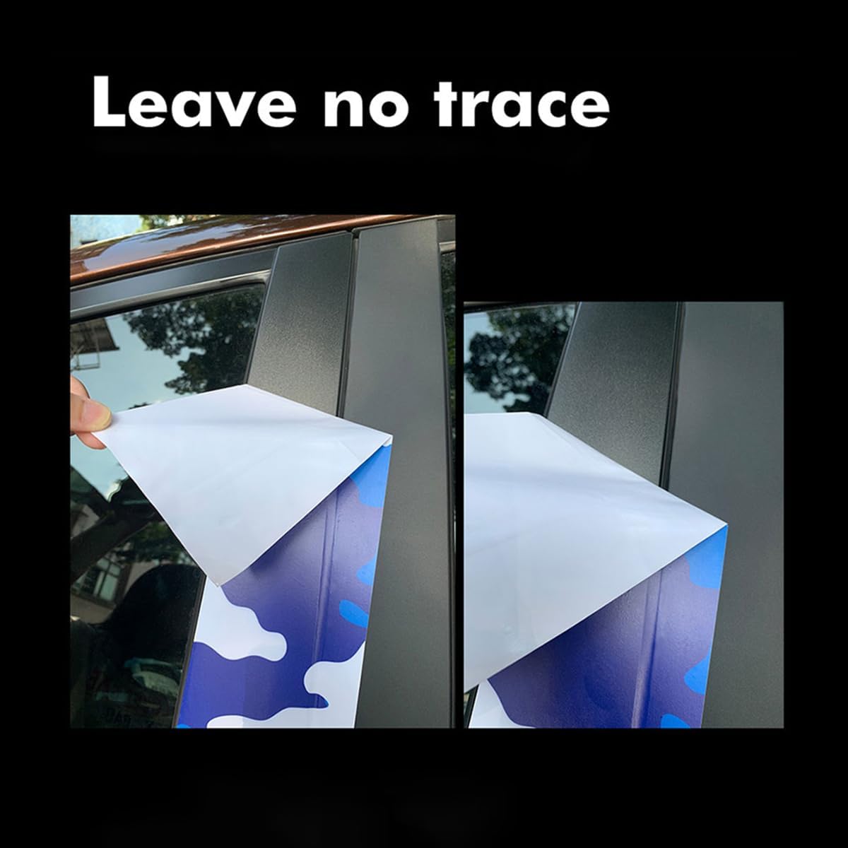 Queenbox 19.7inx16.4ft Camo Vinyl Wraps, Pattern Camouflage Self-Adhesive Car Sticker Decal Film Air Release Roll, Orange Black