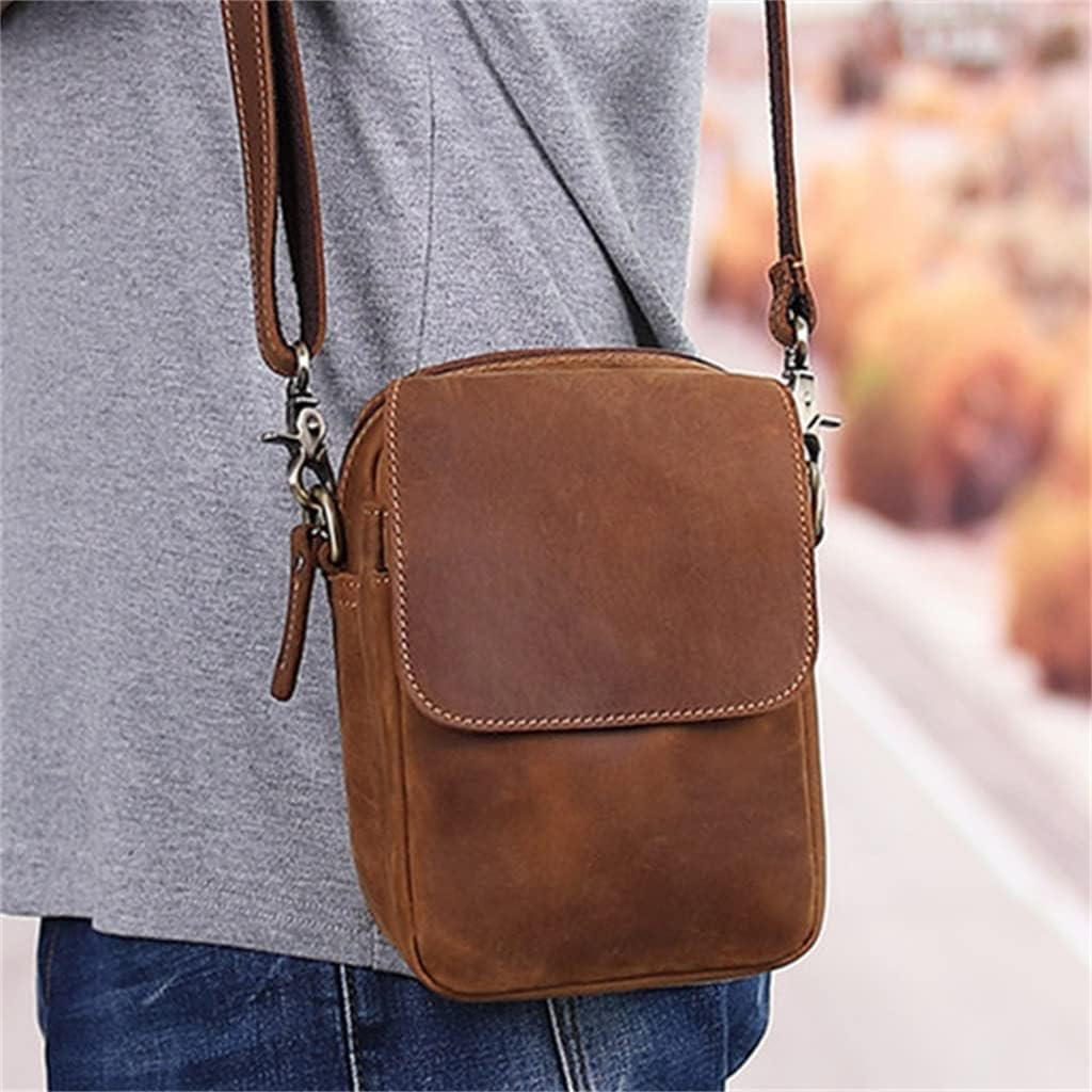 Waist Bag Men's Leather Handbag Retro Shoulder Cross Body Small Foreskin Men's Bag Mobile Phone