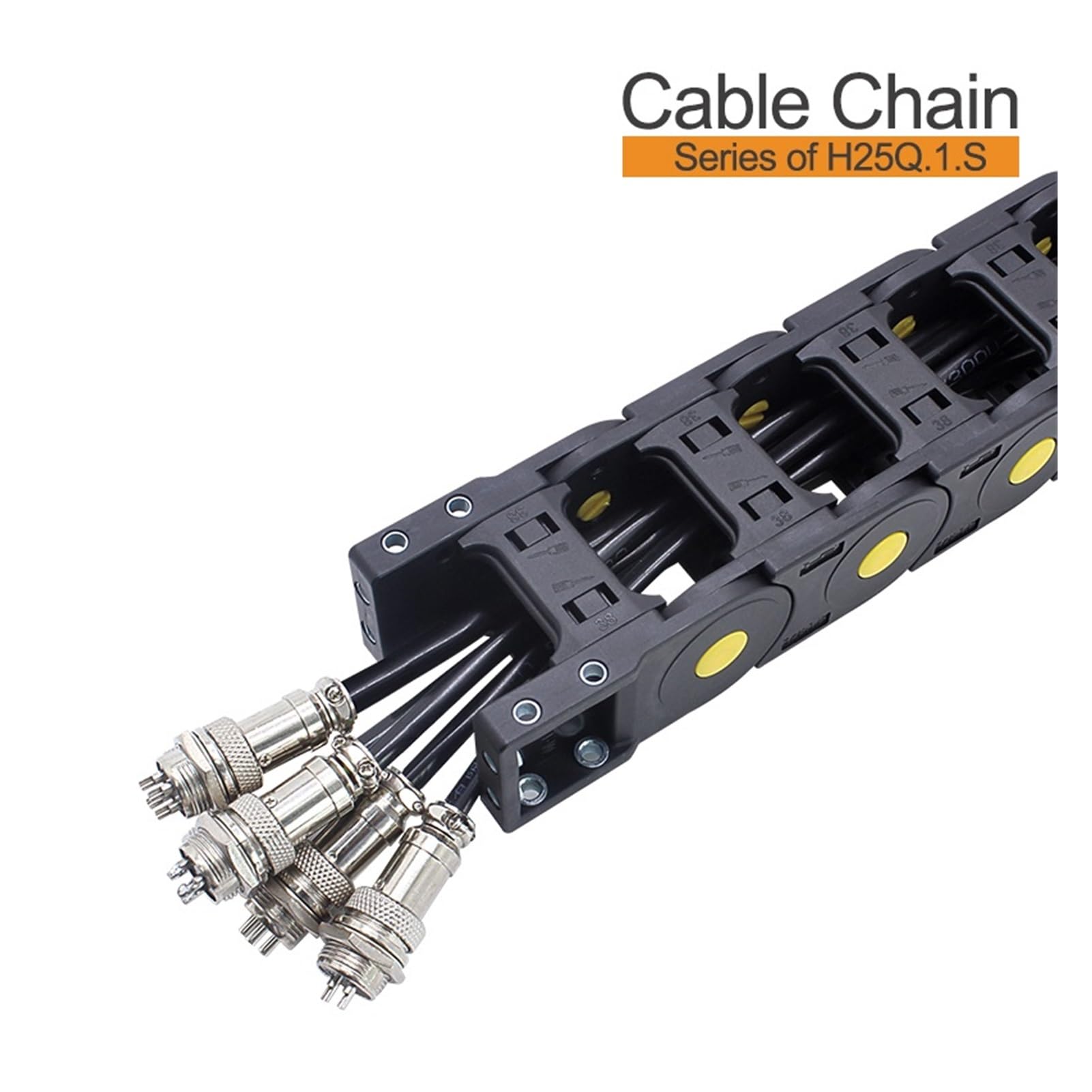 Cadena portacables Cadena portacables de 1 metro. Serie H25Q.1.S, tipo puente abierto en ambos lados.(125mm,25x100 mm)