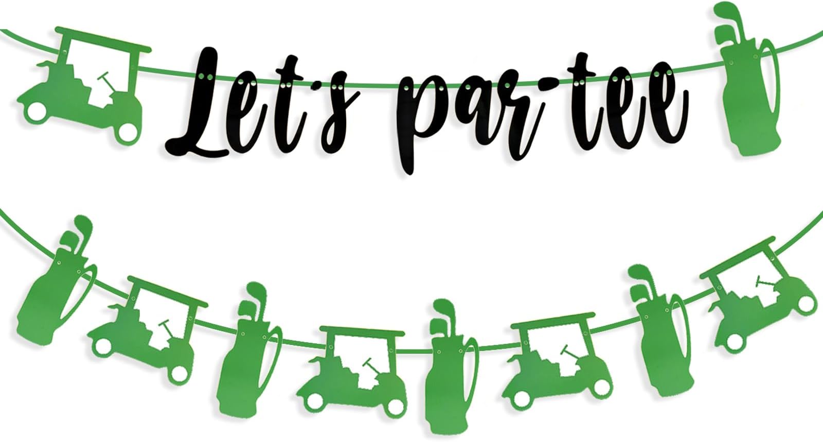 Let's Par-Tee Banner Golf Themed Birthday Party Decorations Banner for Golf Par-Tee Time Birthday Baby Shower Decoration