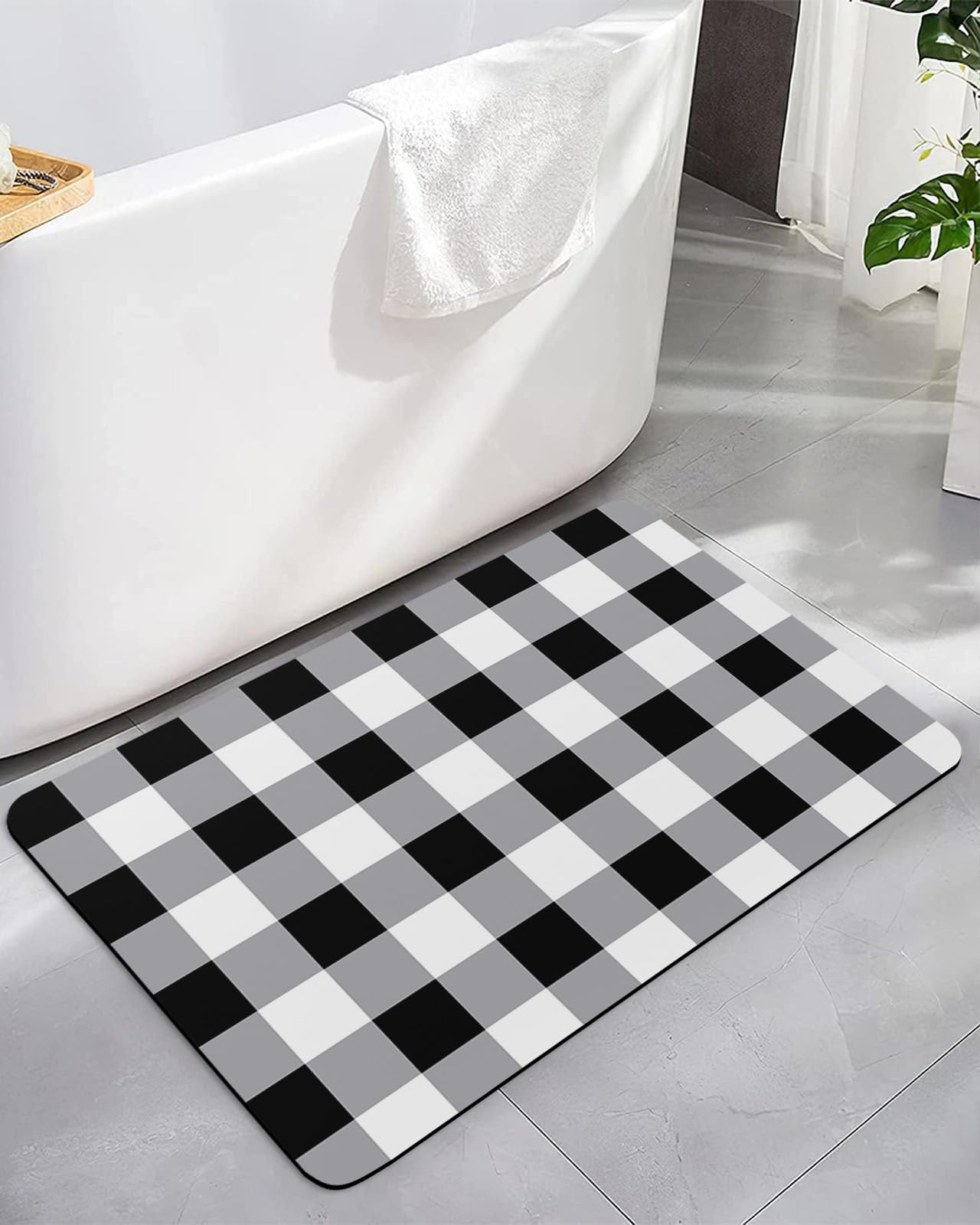 バッファロー敷物、ラグ Amazon.com: Buffalo Check Bath Mat Rug Quick Dry Absorbent Rubber