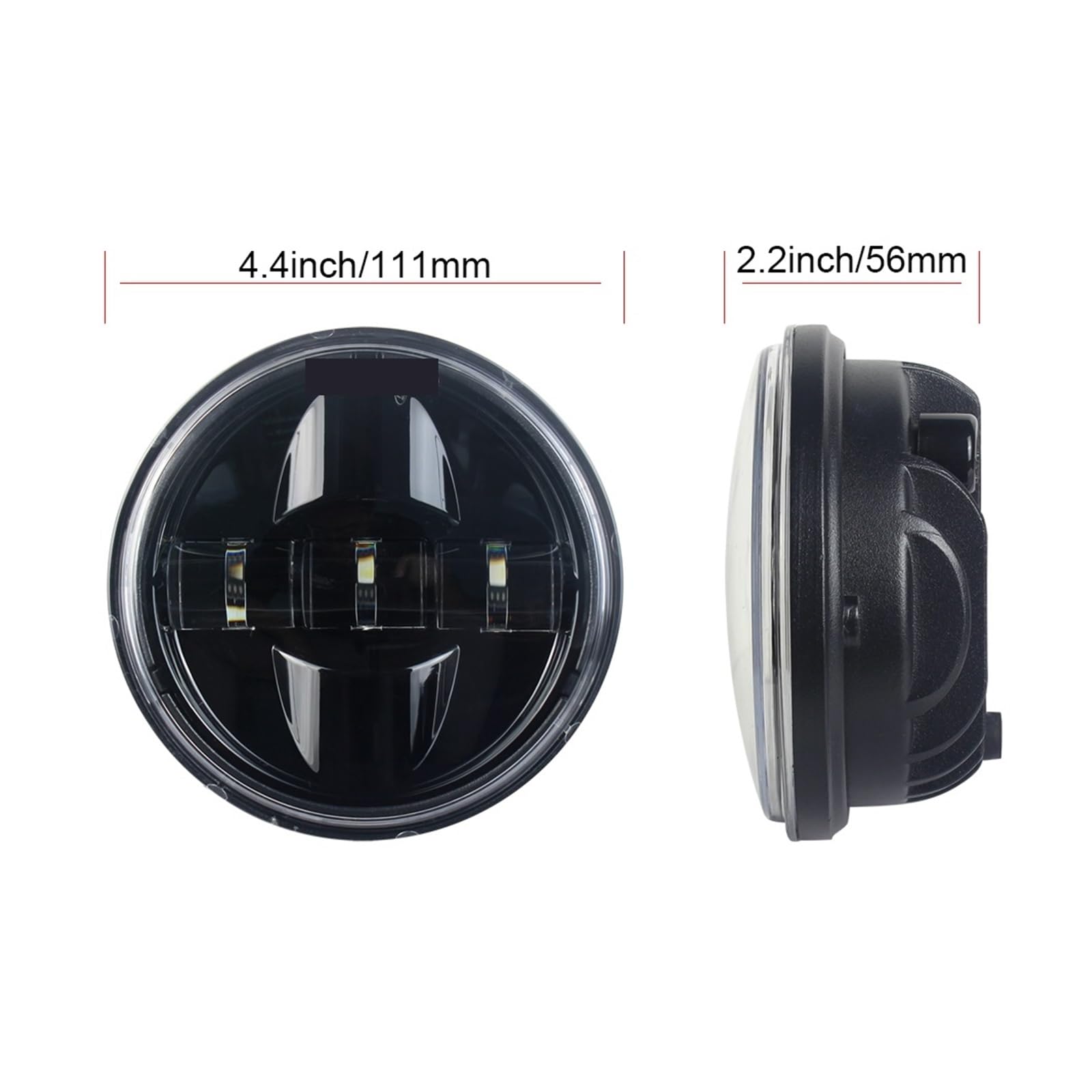 27w LED Auxiliary Driving Light Point Driving Light Through Light 4.5 inch Fog Light Motorcycle 4.5 "Black Chrome Plated.(Black)