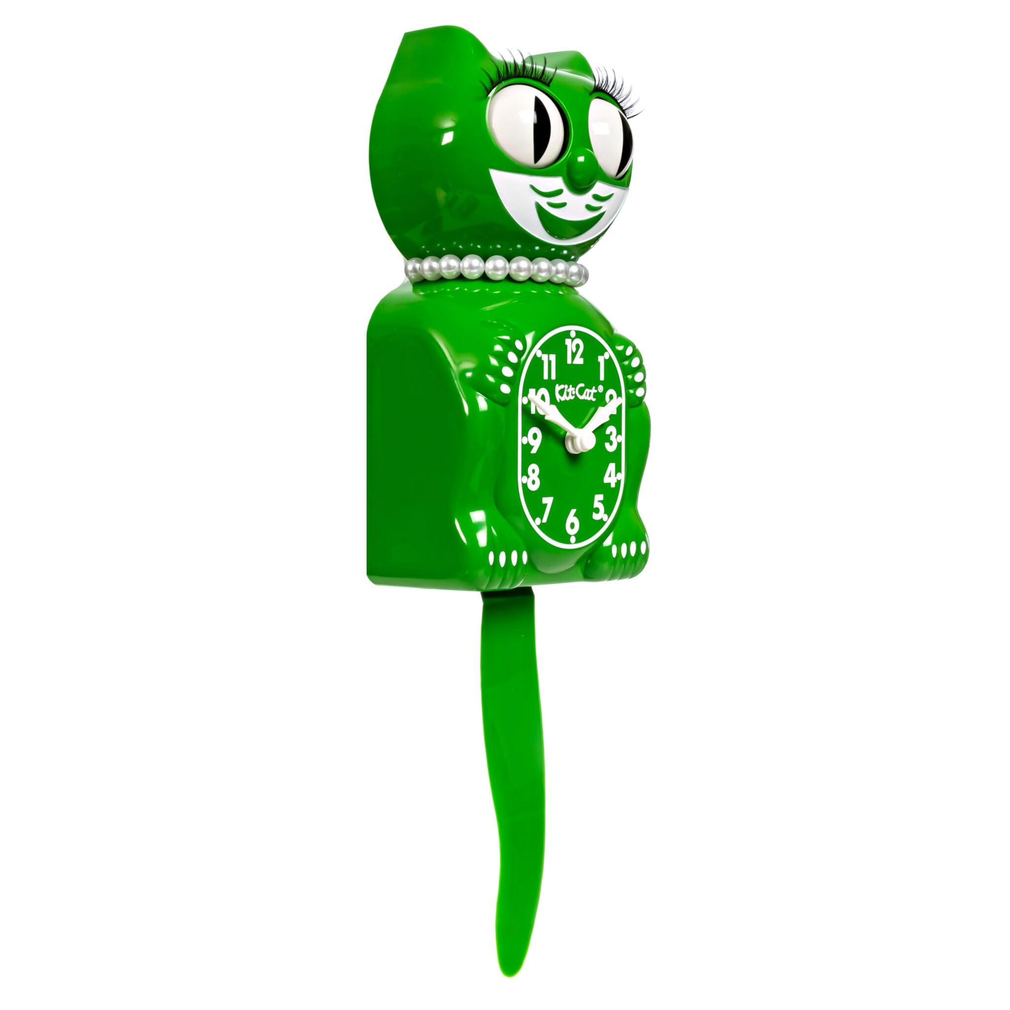 Horloge Classique en Forme de Chat Vert