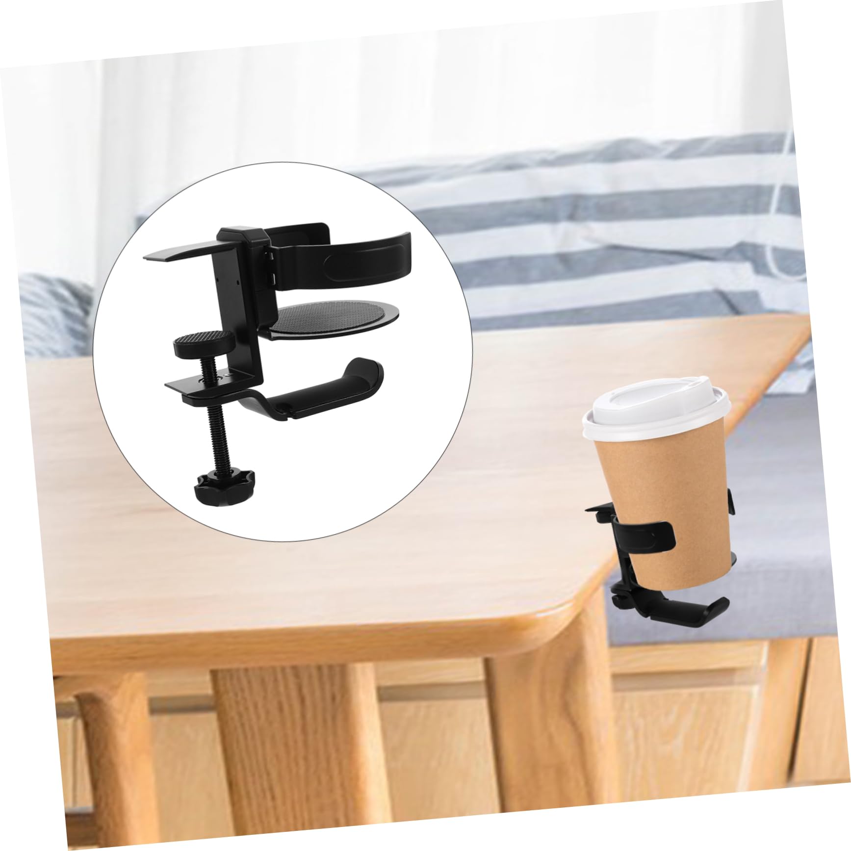 Amosfun Soporte De Auriculares Gaming Gancho para Abrazadera De Escritorio Ajustable para Fácil Instalación