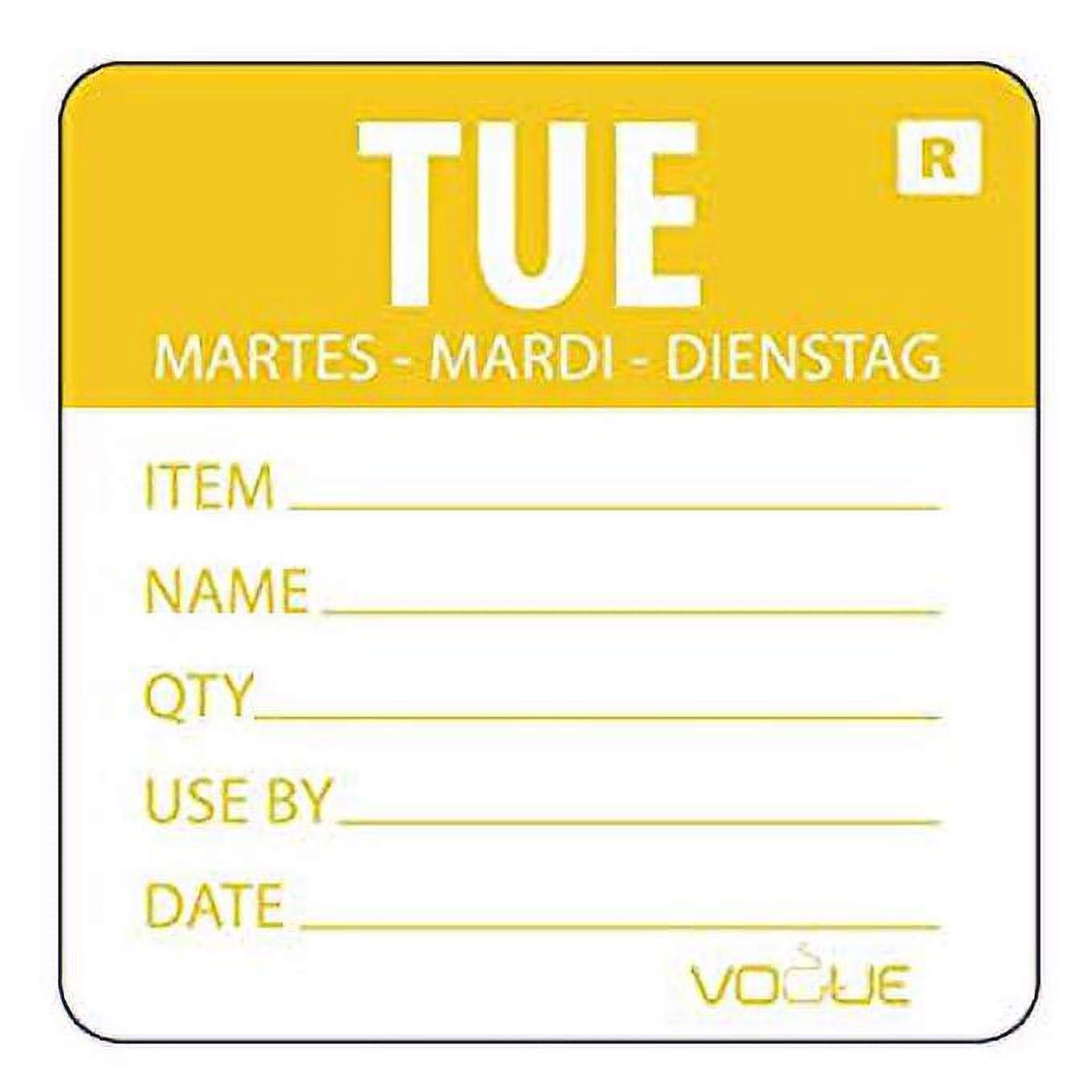 Vogue Day of the Week Prepared Tuesday Yellow - (Roll 500)
