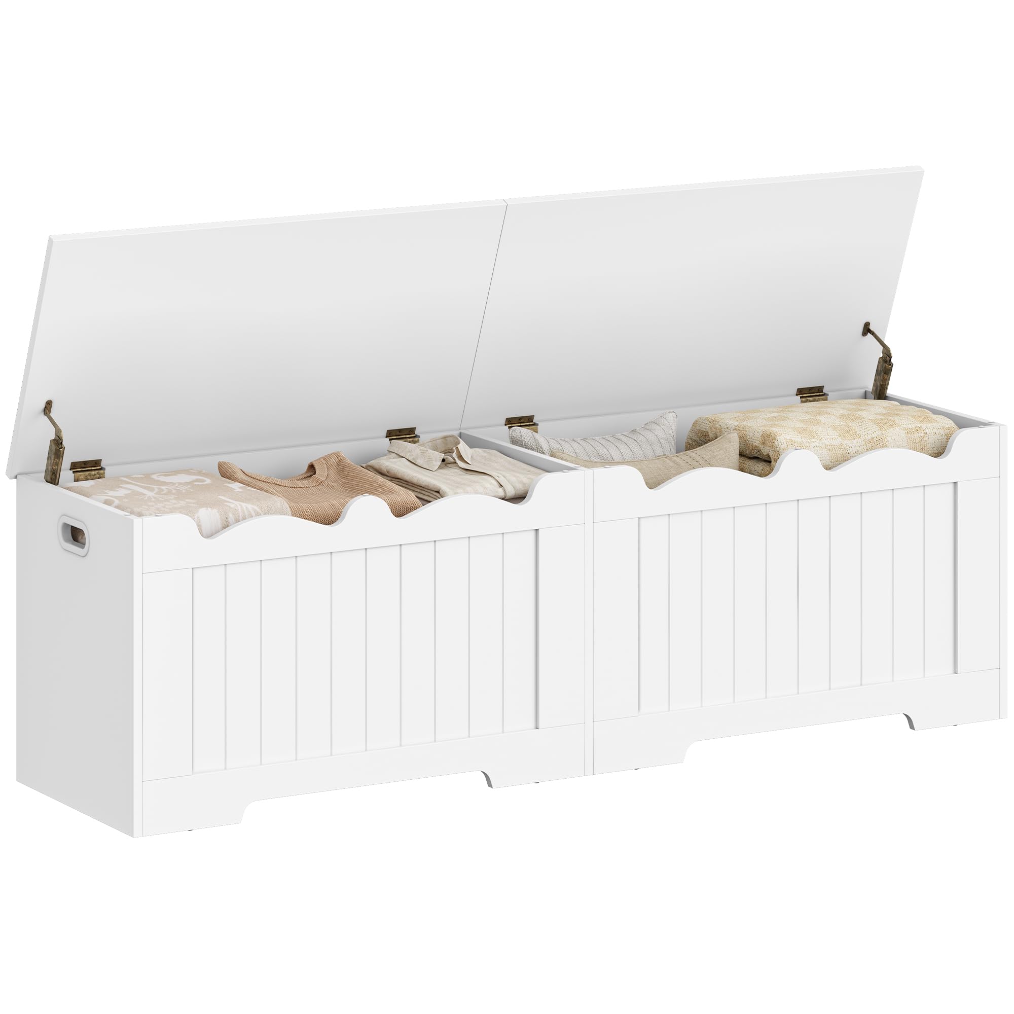 Hzuaneri cassapanca contenitore da interno, Panca a Ribalta di Grande Capacità, Risparmia Spazio, Adatta per Soggiorni, Ingressi, Disimpegni e Camere da Letto, 40 x 150 x 48 cm, Bianco SB01503X