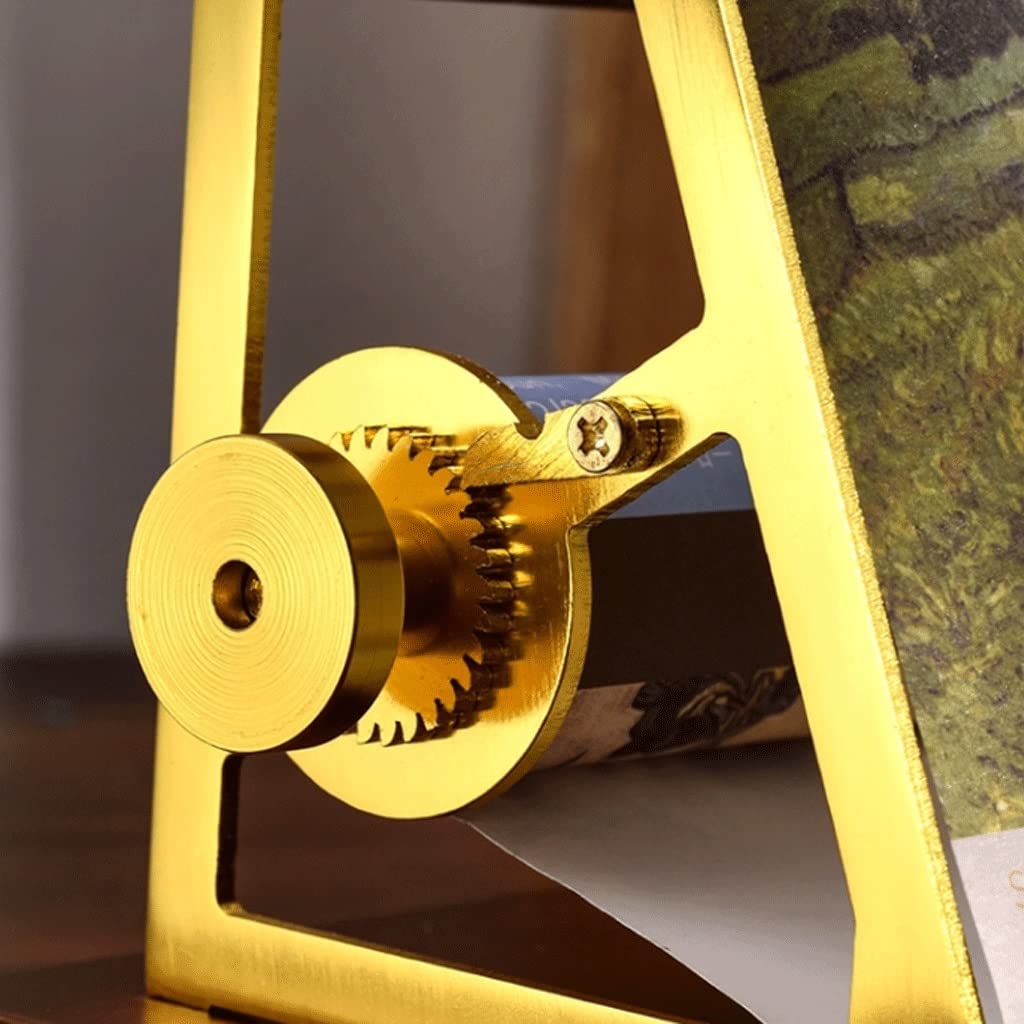 ZQDMYT Ölgemälde-Tischkalender 2022,5.2"x5.3 x4.4, handgekrankter mechanischer Drehkalender mit Massivholzbasis, kreatives Geschenk