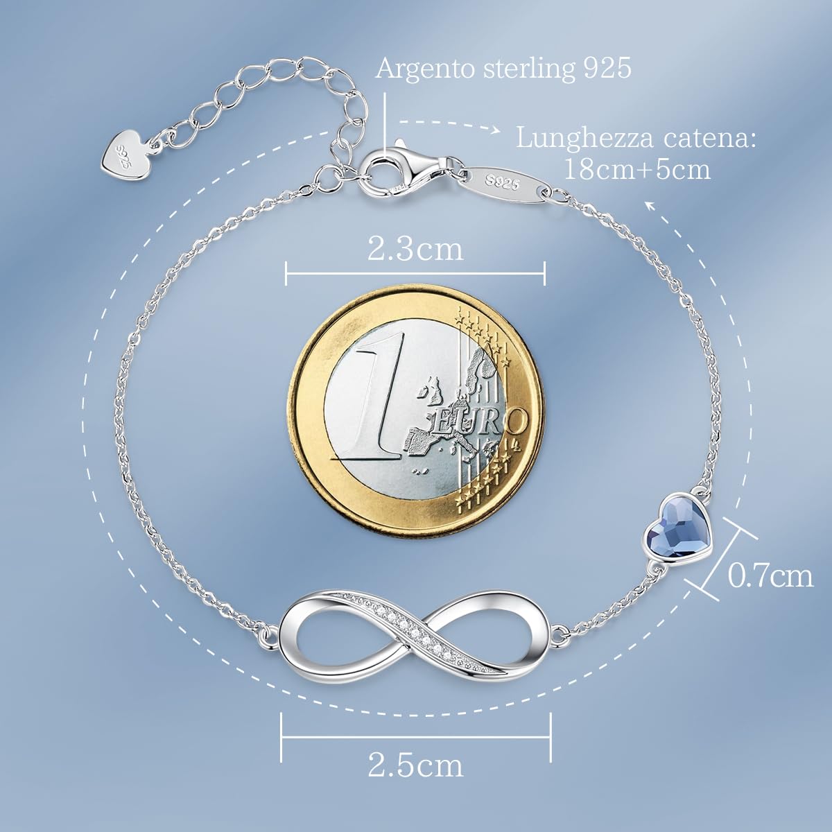 LOUISA SECRET Bracciale Donna Argento 925 or Acciai inossidabili Braccialetto Infinito Bracciali Cuore Gioielli Regalo Natale Compleanno Festa Della Mamma per Moglie Amiche Amica