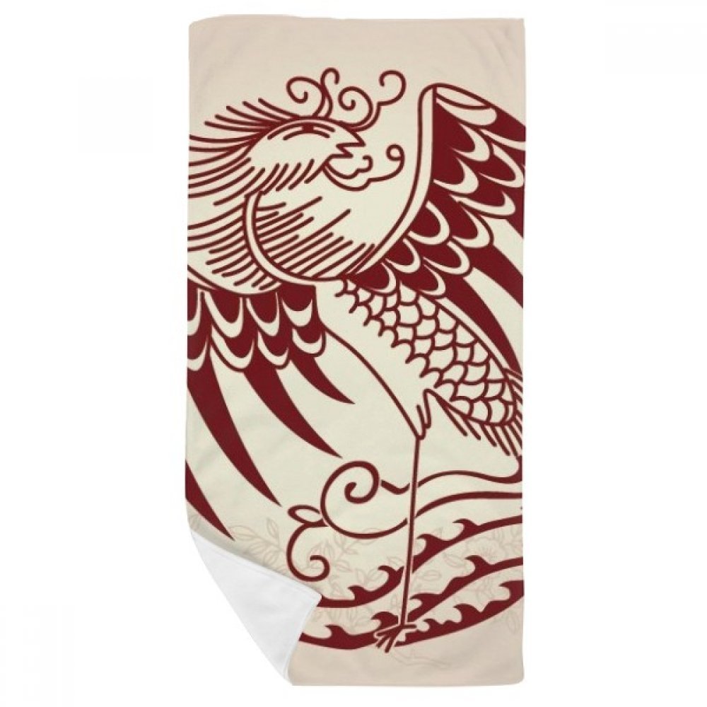 Serviette de bain phoenix chinois 35x70cm douce fini les serviettes rudes