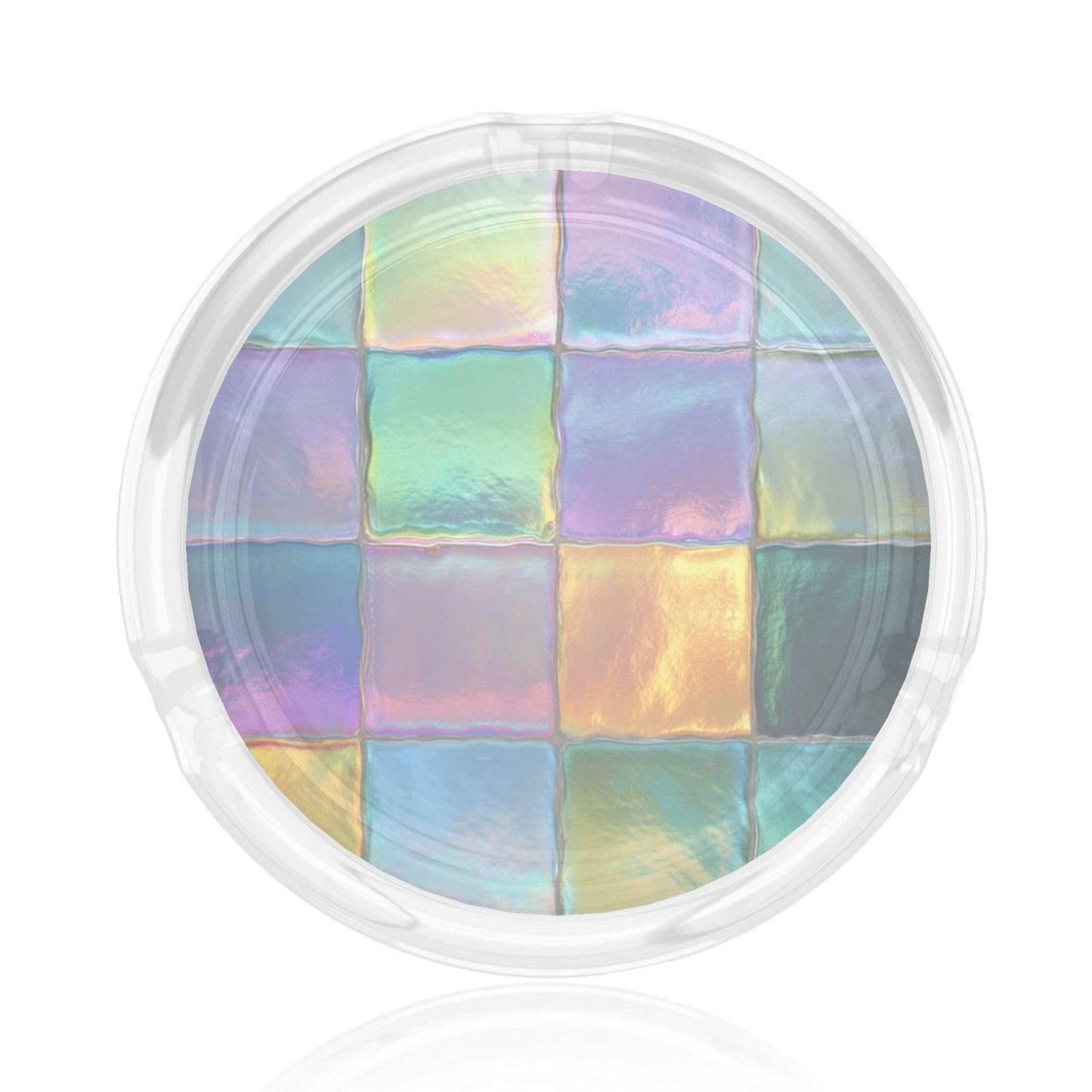 Iridescent Glass Panel Glass Ashtray For Cigarettes Ash Trays Case For Home Office Decor