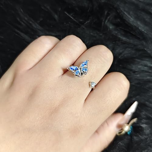 Miniatura 45 de Anillo de plata 925, anillos de plata ajustables para mujer, anillos de pulgar abiertos, anillos de circonio, anillos ajustables, anillos abiertos