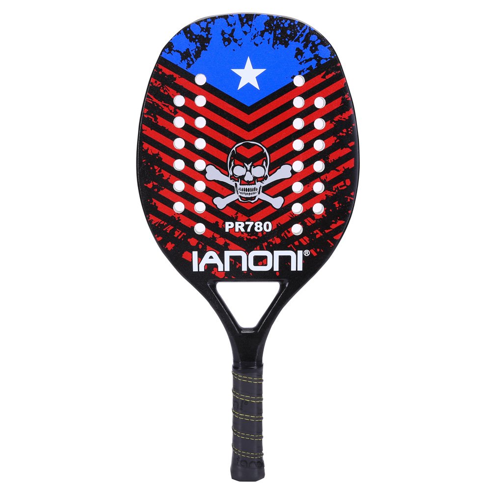 IANONI Beach Tennis Racket Carbon Fiber Surface with EVA Memory Flex Foam Core Beach Tennis Racquets Lightweight Beach Tennis Paddle