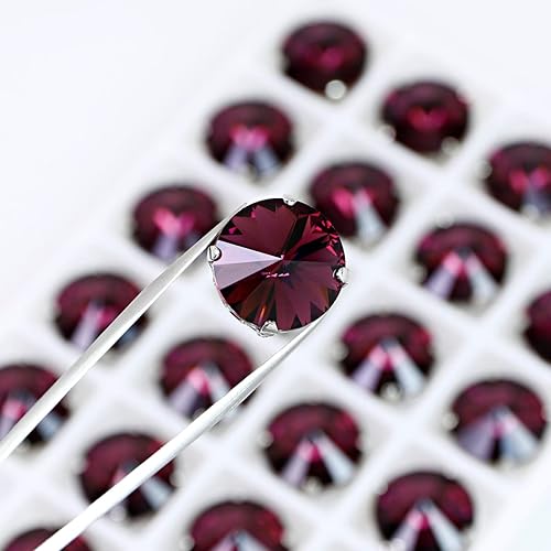 Miniatura 3 de Coser en agujeros de diamantes de imitación Ajuste de garra de metal K9 Piedras de cristal redondas de lujo Gemas de piedra de cobre con espalda