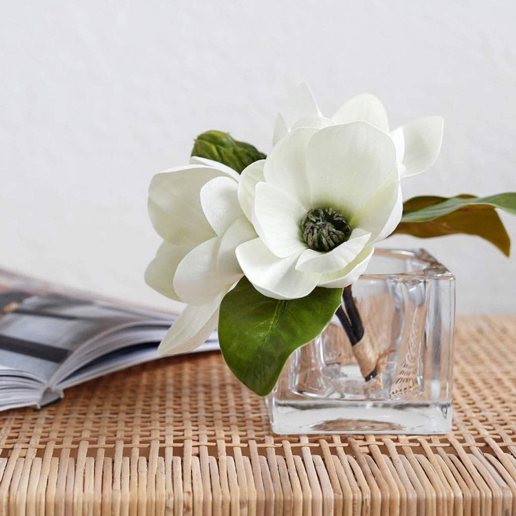 Fiori Artificiali Fiori Artificiali Con Vaso, Composizione Di Finti In Seta Per Centrotavola, Decorazione Per Matrimoni A Casa Finti(White-2)