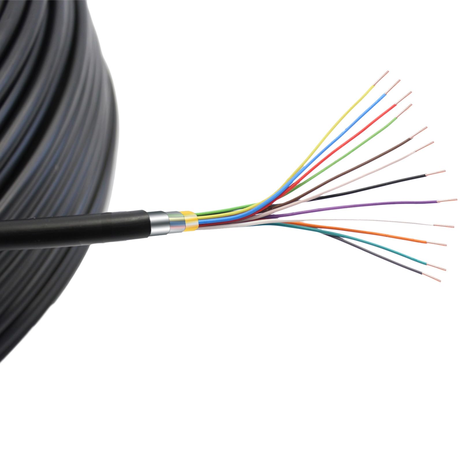 Erdkabel 6x2x0,5 mm – 100m Steuerkabel mit 100% Kupferleitern & Hydrophobem Gel – Wasserdichtes Elektrokabel für Magnetventil & Steuergerät – UV- & Witterungsbeständig