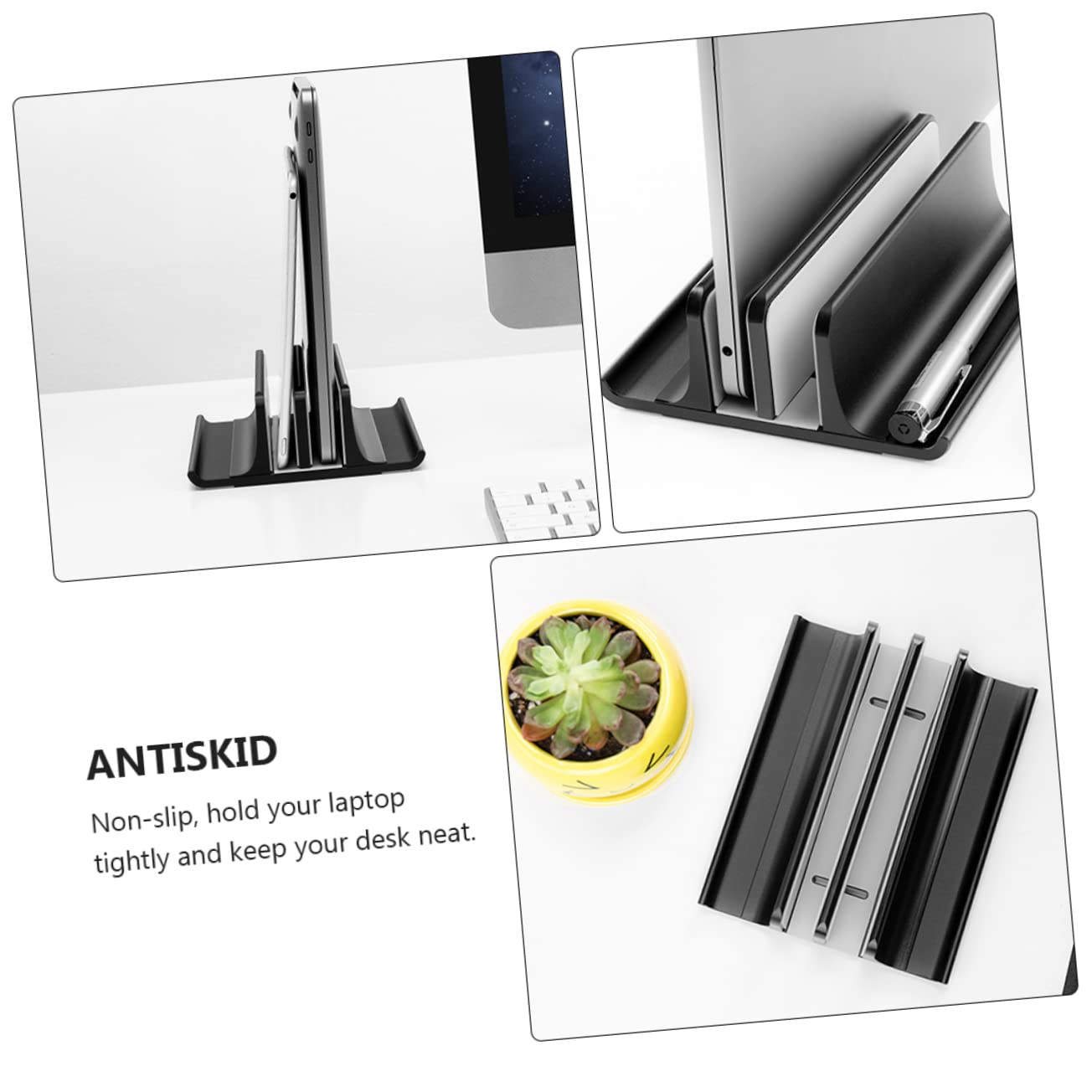 jojofuny Supporto Verticale Per Laptop Lega Di Alluminio Raffreddamento Efficiente e Salvaspazio Per Scrivania Per Notebook Portatili e Ottimizzazione Del Desktop