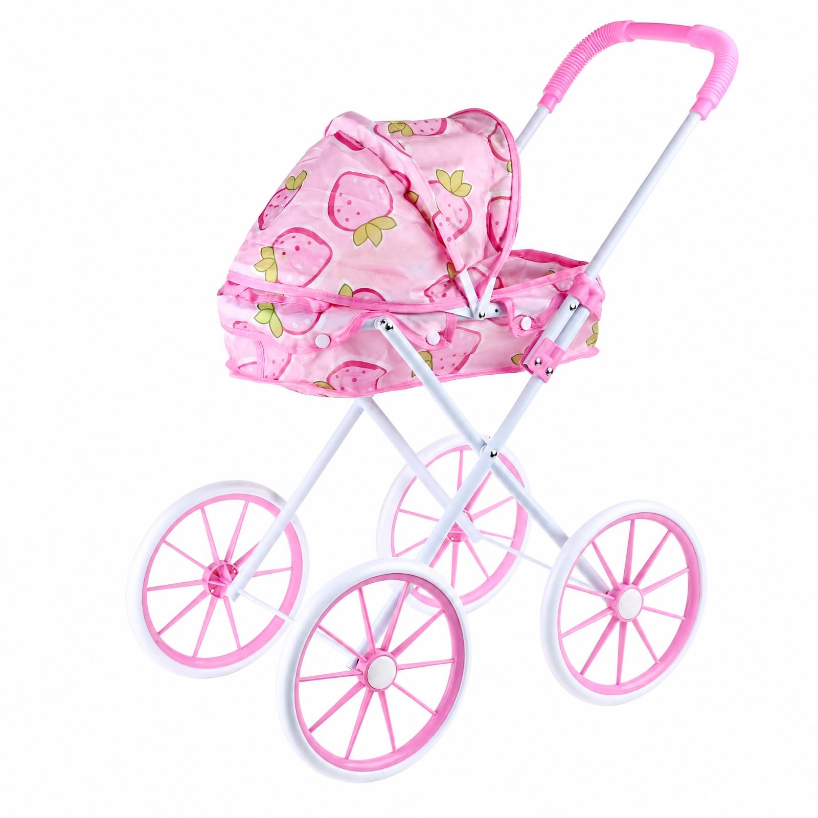 Carrozzina Gioco Robusto Carrozzina con Cappottina Realistico Giocattolo per Bambini, Area Giochi, 168f-