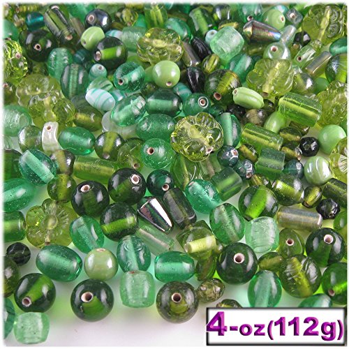 4-Oz=112-G Bulk Assorted Shapes And Sizes 6-12Mm Glass Beads Light Blue #TOP4