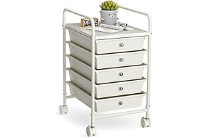 5-Tier Rolling Storage Cart with Drawers: Your Space-Saving Multipurpose Storage Solution
