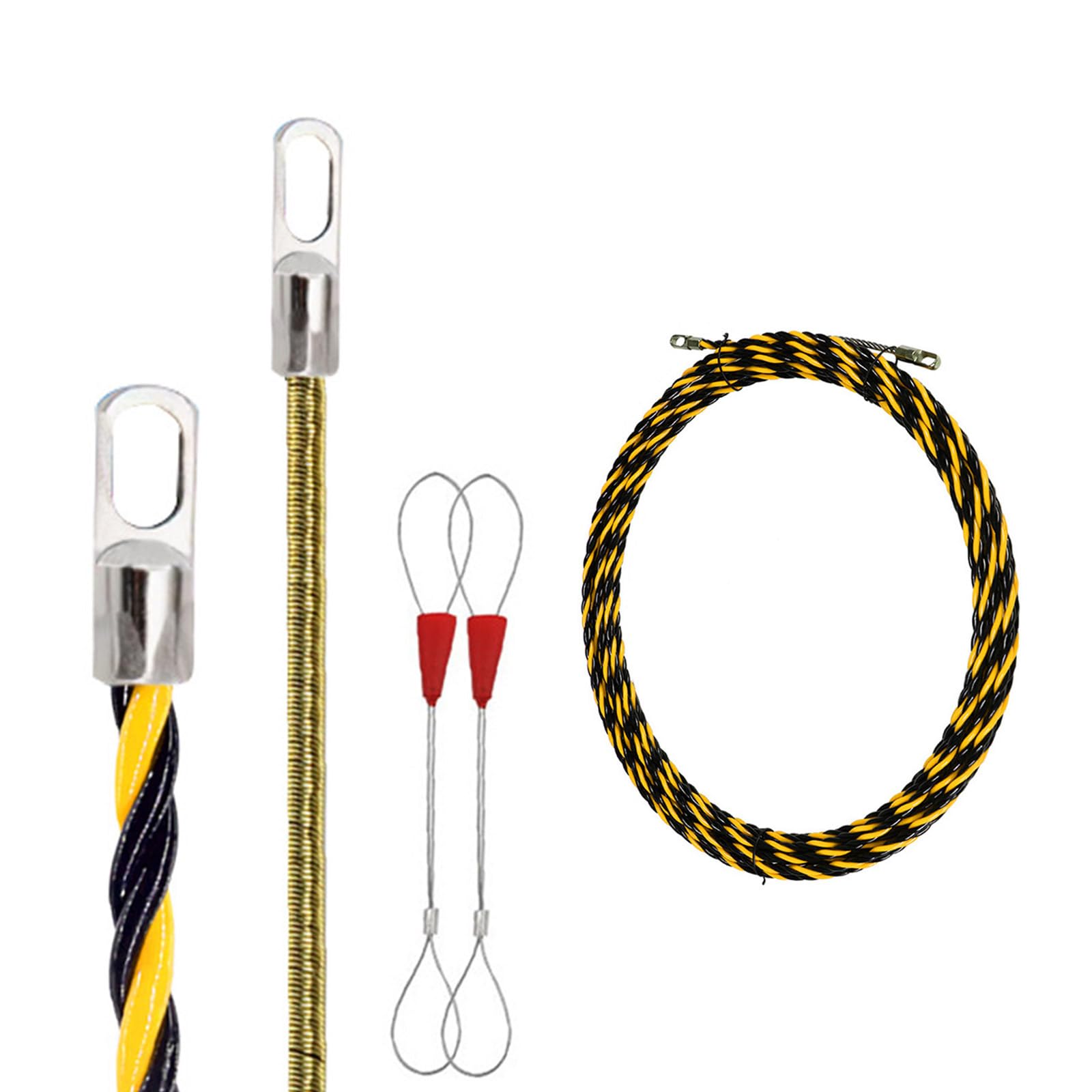 Loytv 20M Tape Electrical Wire Threader Electrician Threading Device Conduit Pull String Steel Fish Tape For Cable Laying Cable Feeding Guide