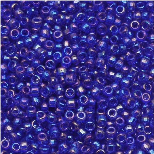 Toho Round Seed Beads 6/0 #87 'Transparent Rainbow Cobalt' 8g