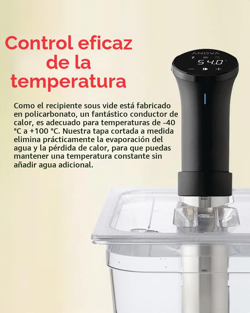 SousVideTools 11.6 Litre Polycarbonate Container - Custom Cut Lid to Suit the Anova Sous Vide Cooker - Clear Cooking Vessel - BPA Free, Non-Stick, and Dishwasher Safe