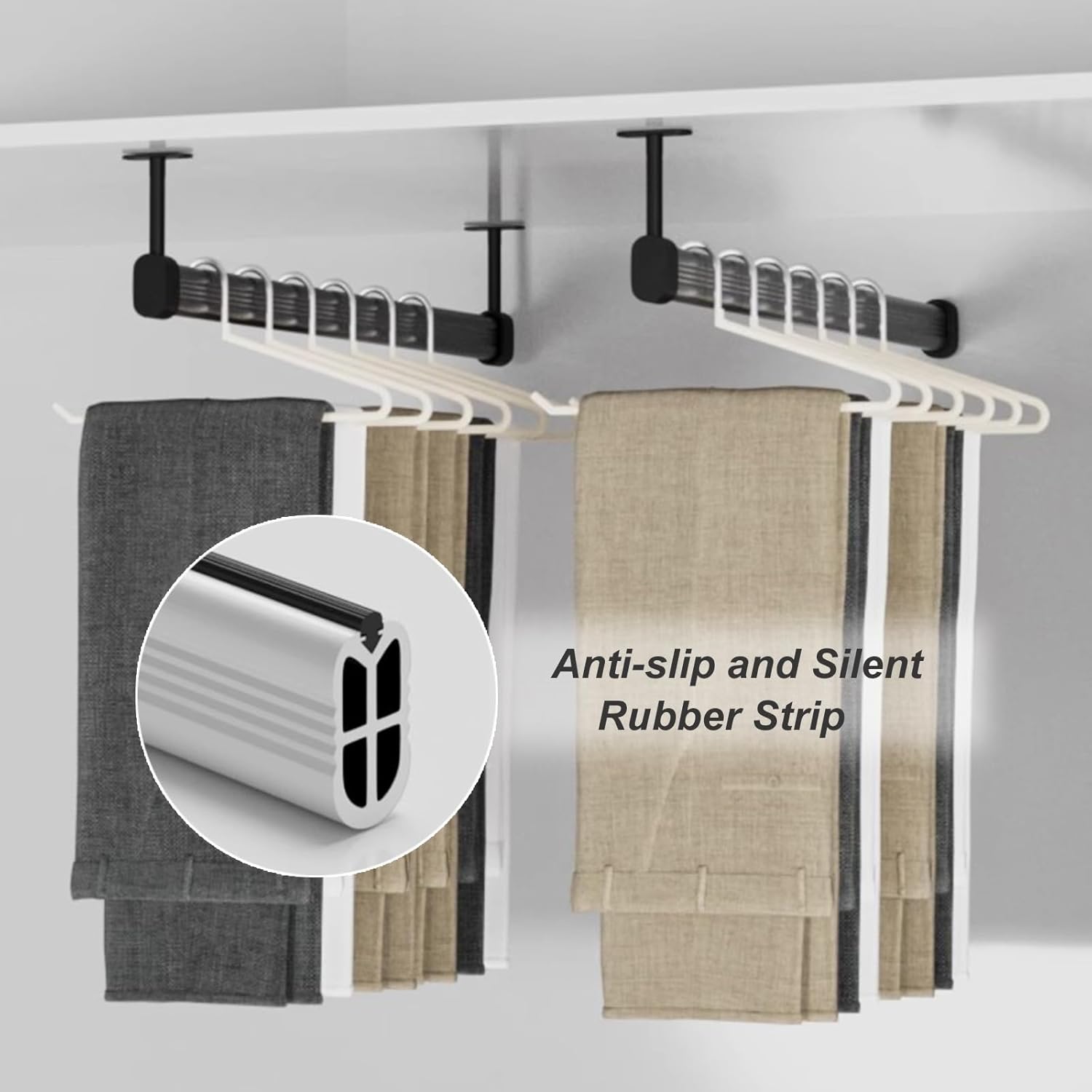 Closet Hanger Rod Ceiling to Wall, 16 20 24 28 30 Inch Wardrobe Valet Rod for Hotel Guest Room/ Home Office, Heavy Duty Closet Bar for Hanging Clothes 110lbs ( Color : Champagne , Size : 30cm/11.8 in