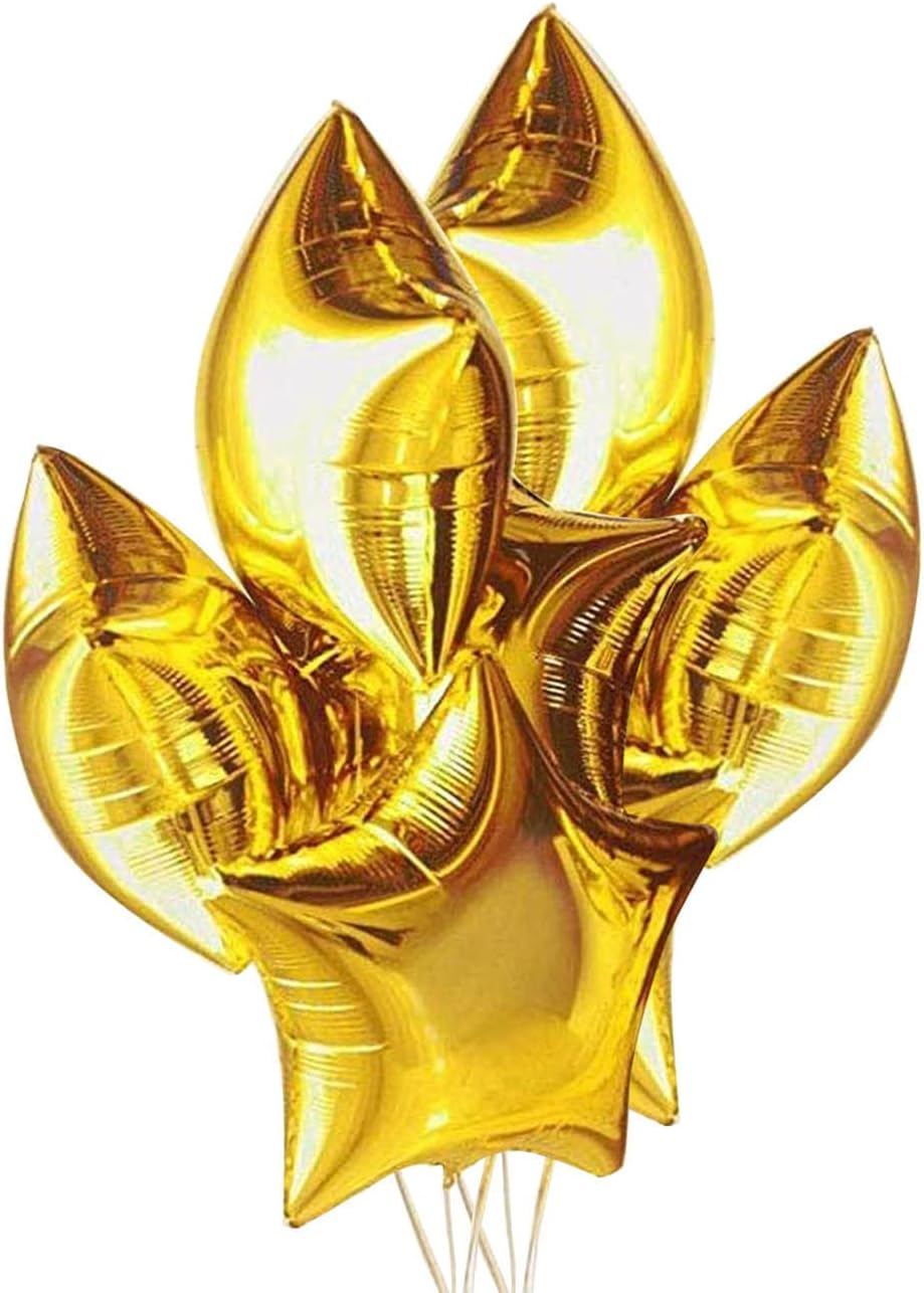 24 Inch Gold Star Helium Metallic Party Balloon 12pcs Pentagram Shape