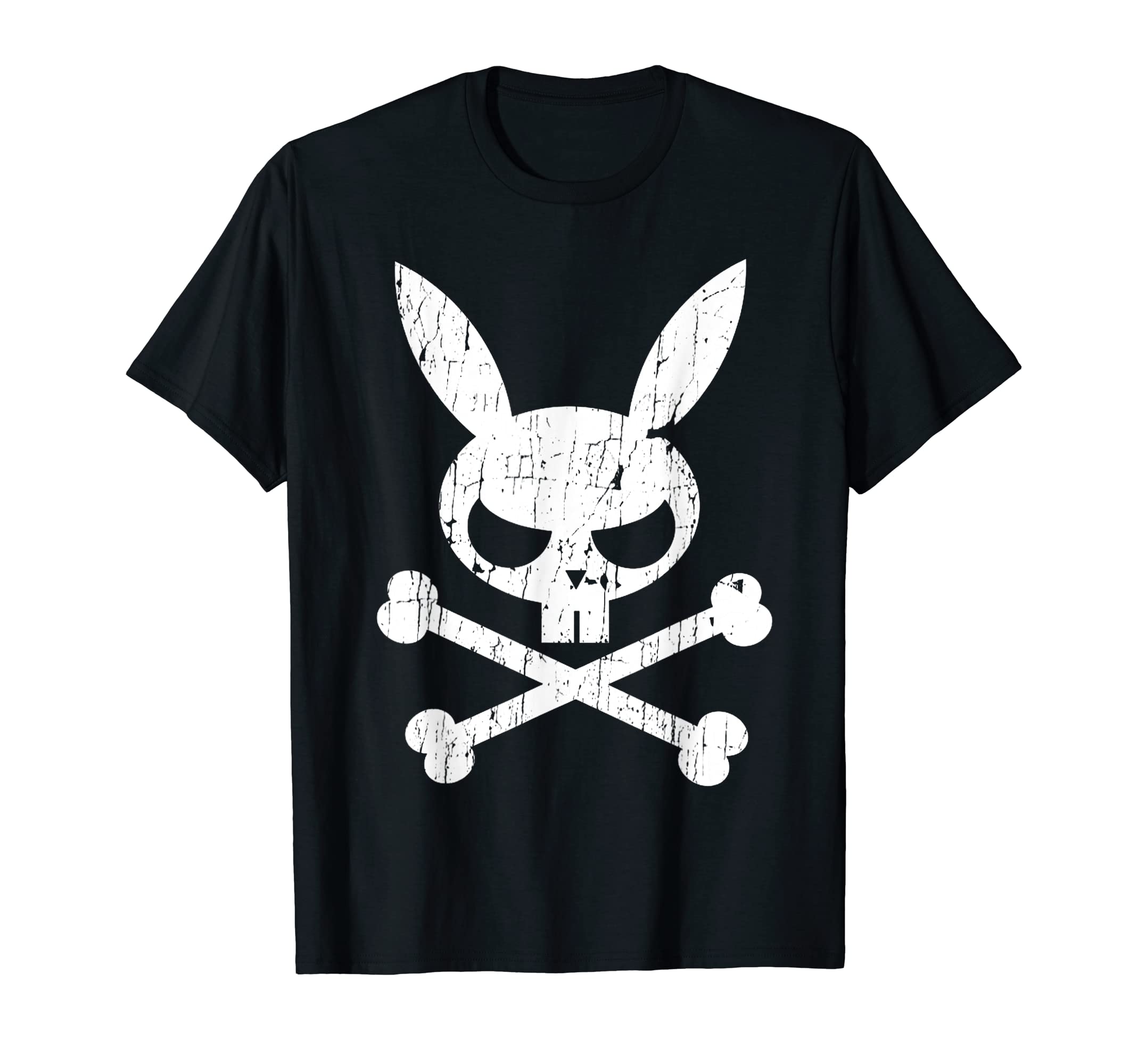 Scary Skull And Crossbones Bad Rabbit HorrorVintage Scary Skull And Crossbones Bad Rabbit Horror Bunny T-ShirtOEKO-TEX STANDARD 100