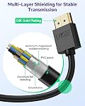 VCE HDMI Extension Cable Male to Female Support 4K & 3D HDMI 2.0 for Roku Stick, TV Stick, Google Chrome Cast, Laptop, 5.51In, 1-Pack