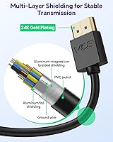 Vista 5 de VCE Cable de extensión HDMI macho a hembra, adaptador corto HDMI extensor compatible con 4K 3D compatible con Google Chrome Cast, Roku Stick, HDTV