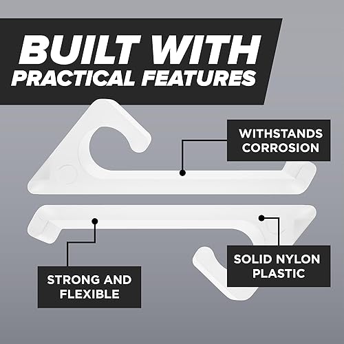 Miniatura 3 de Clips laterales horizontales de nailon para montaje de cables coaxiales (RG6 RG59), clips a presión para colgar y organizar cables, color blanco,