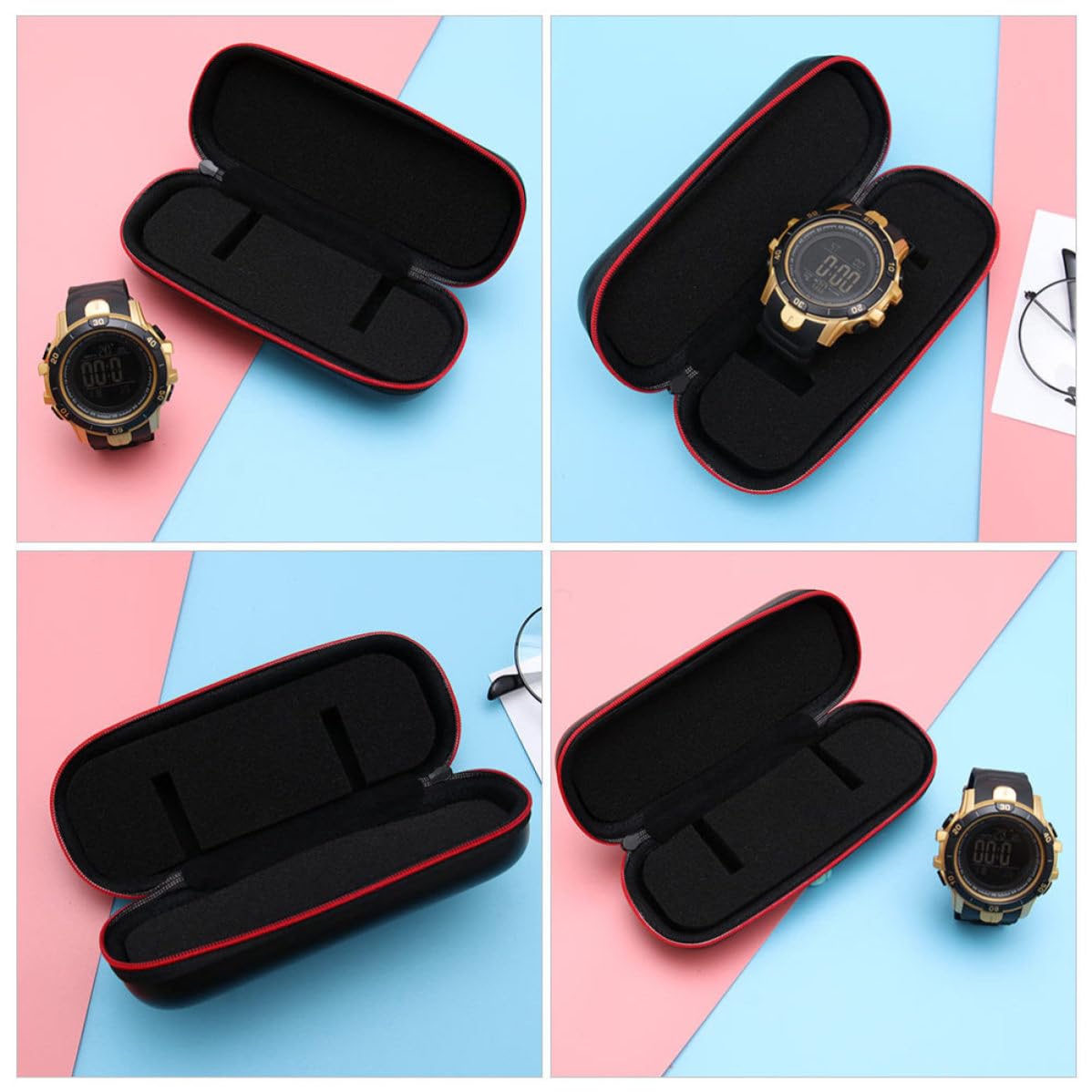 10 Piezas Organizador de Almacenamiento de Relojes Eva Cremallera, Resistente al Agua y Anticaídas, Adecuado para Hombres y Mujeres, Uso en Eventos como Graduaciones y Cumpleaños,