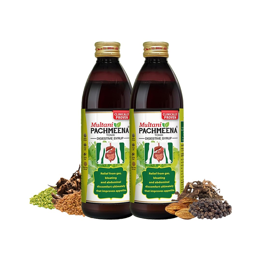 Multani Pachmeena Tonik Digestive Syrup |Ayurvedic Products For Better Digestion | Relief From Gas, Bloating, Abdominal Discomfort | Usefull In Improving Appetite | 300 Ml (Pack of 2)