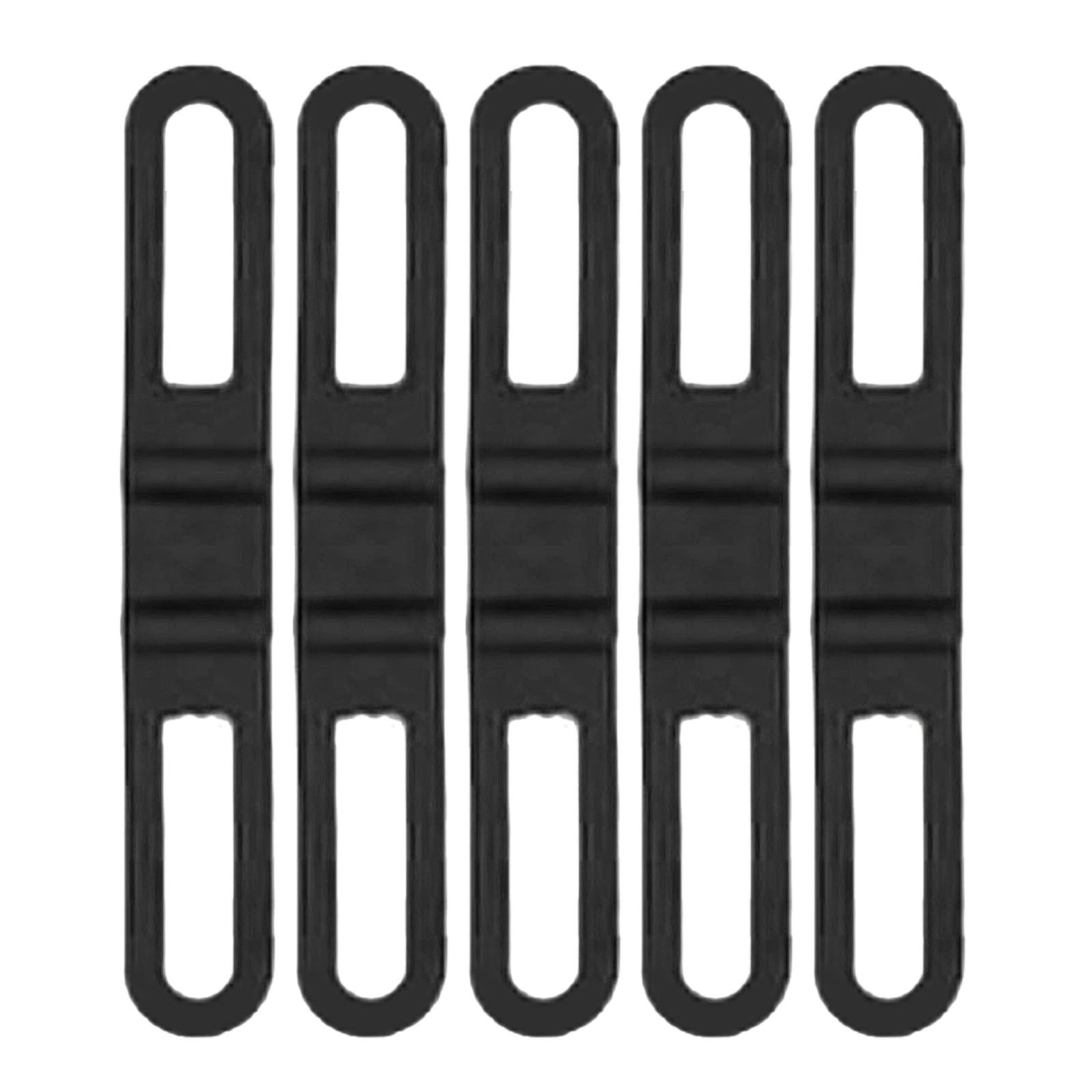 Dasdffvf 5Pcs Bikes Silicones Band Silicones Fixed Belt Cyclings Flashlight Mount Bikes Flashlight Mount Elastics Belt Bandages, Black