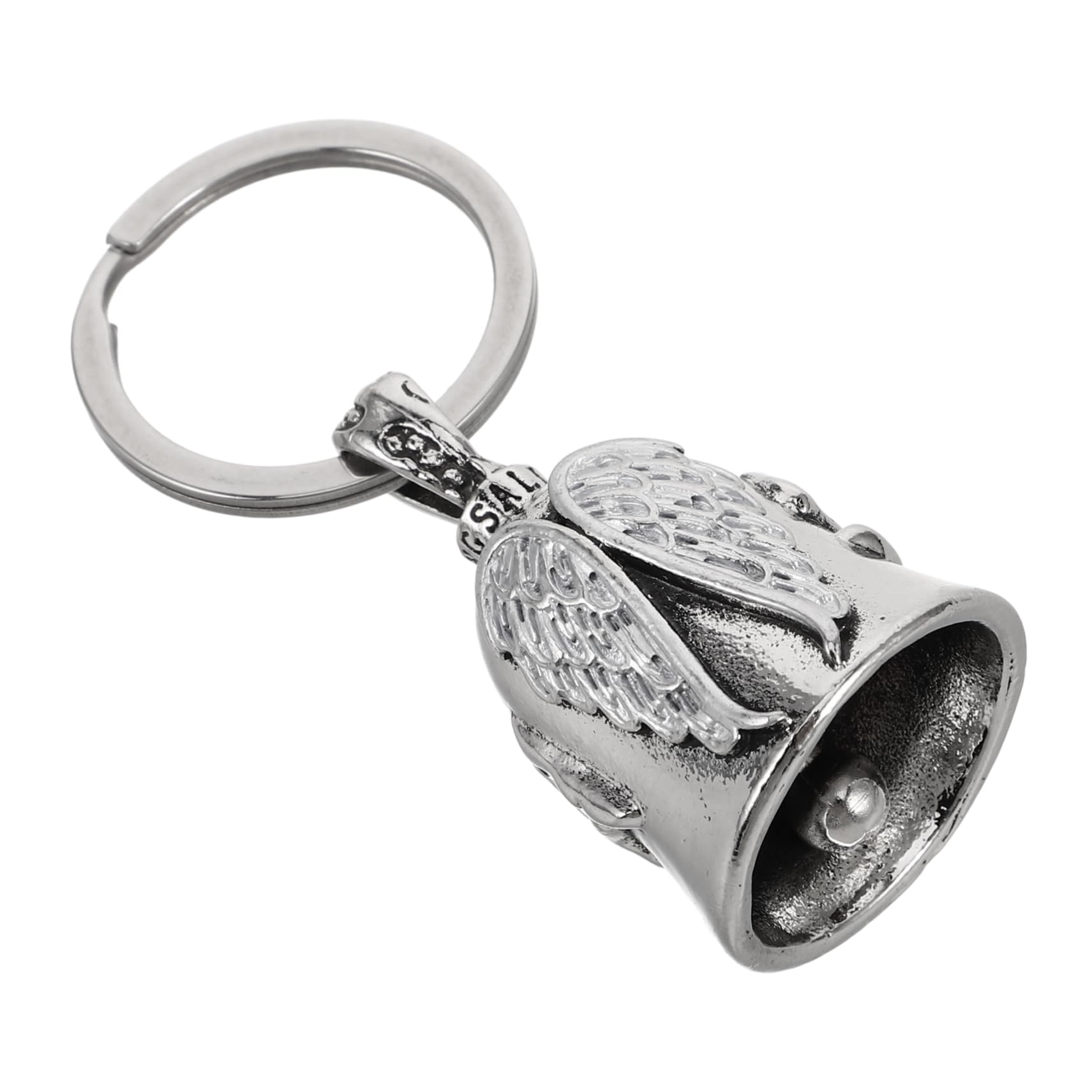 UnomorCar Decorative Bells Vintage Decor Lucky Jingle Guardian Bells Metal Car Keychain Bell for Bikers Bell Keychain Charm Stainless Steel Silver