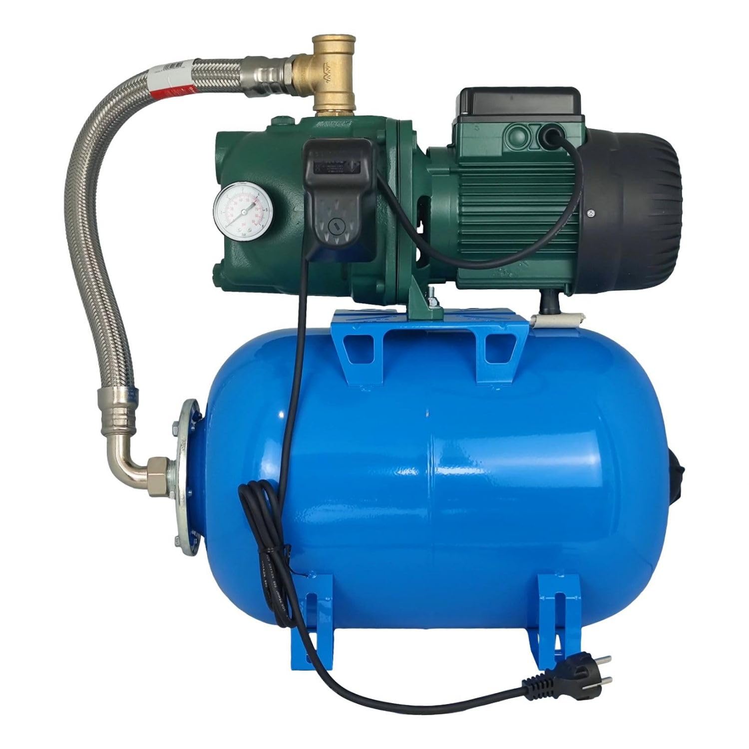 Pompe Surpresseur Eau 550w 3300 L/h Réservoir 24l - 3 Bars Avec Manomètre Et Pressostat
