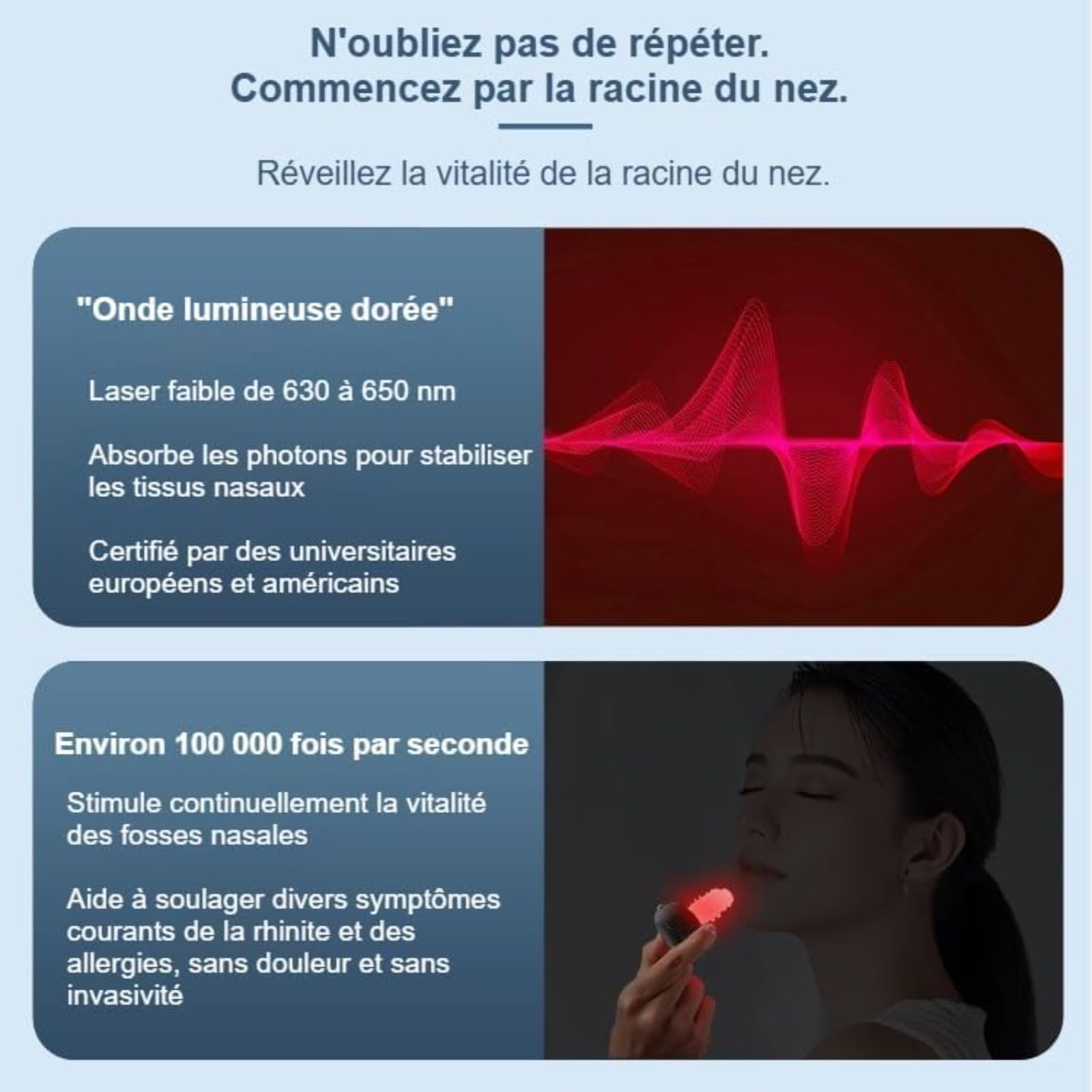 Sinezy Confort La thérapie par lumière rouge appareil de thérapie de dégagement nasal, ampoule rouge pour le soulagement (1PC)
